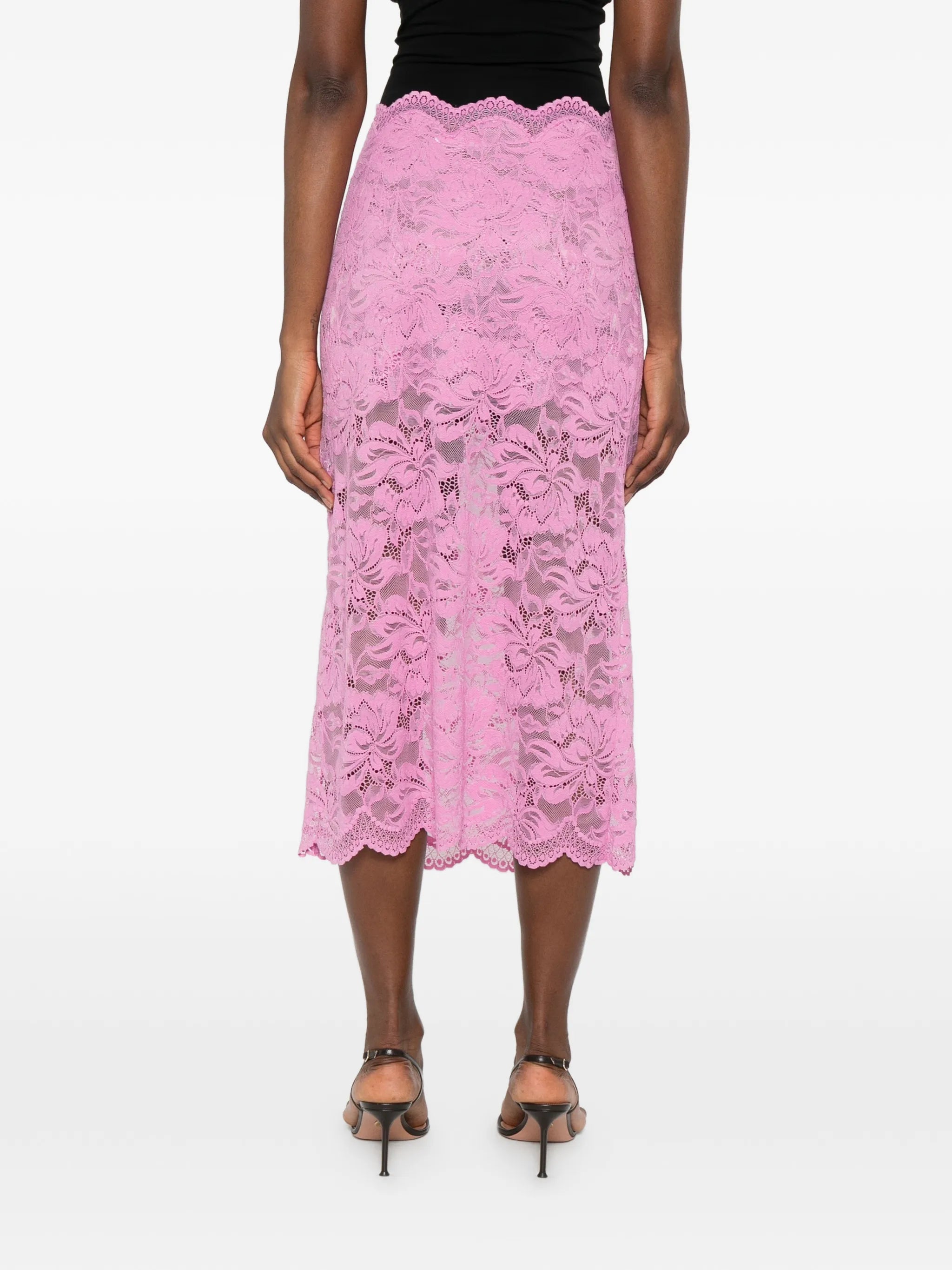 lace pencil midi skirt