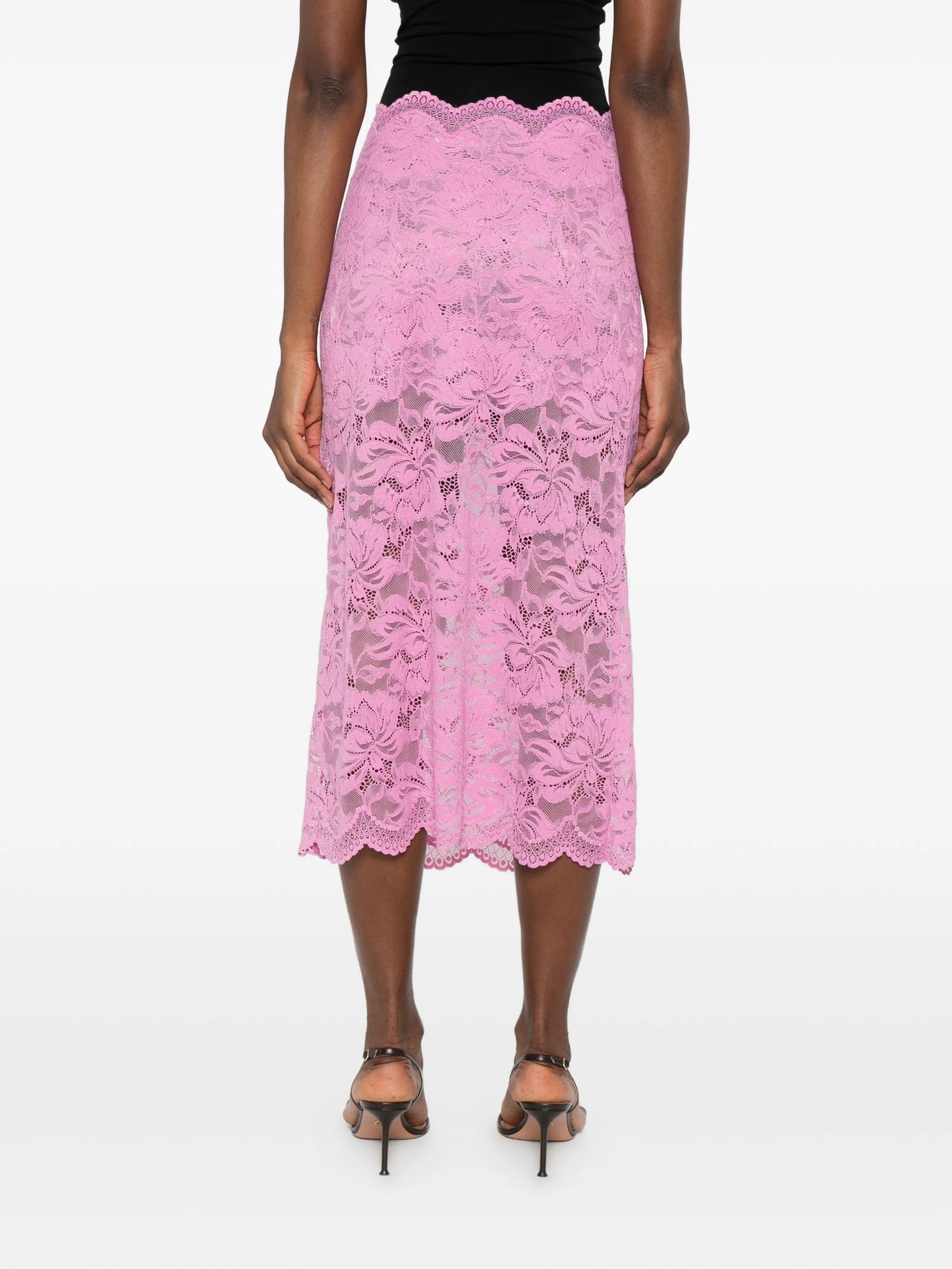 lace pencil midi skirt