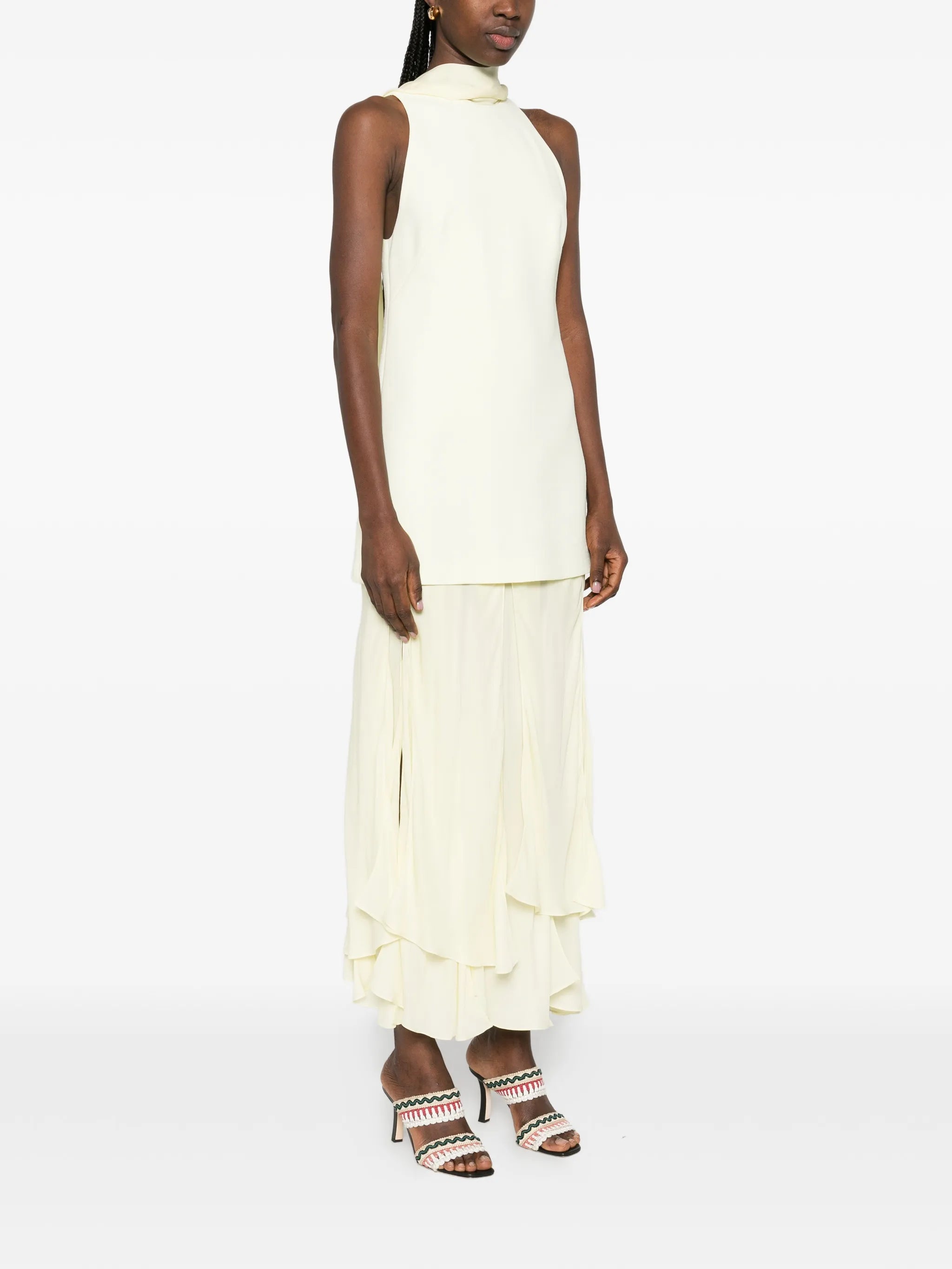 sleeveless midi dress