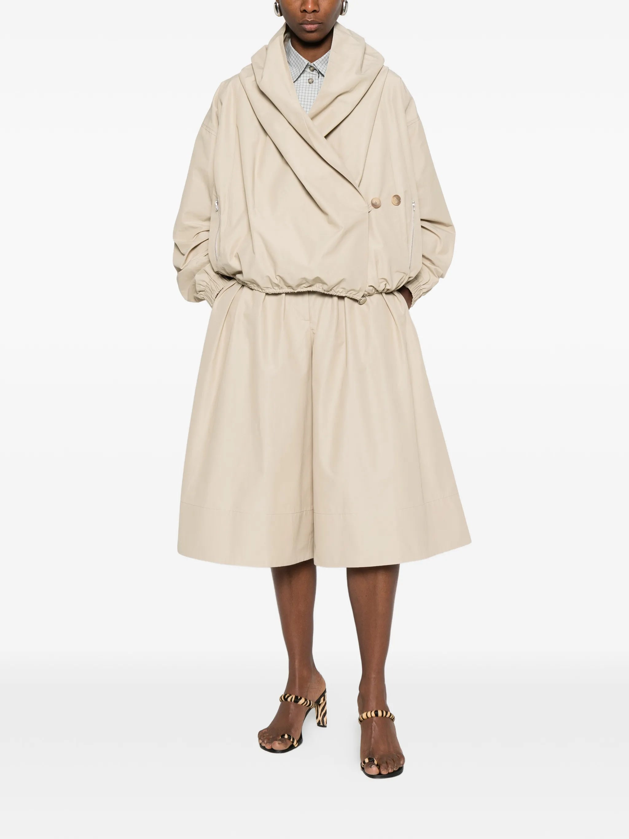 draped hood leisure jacket