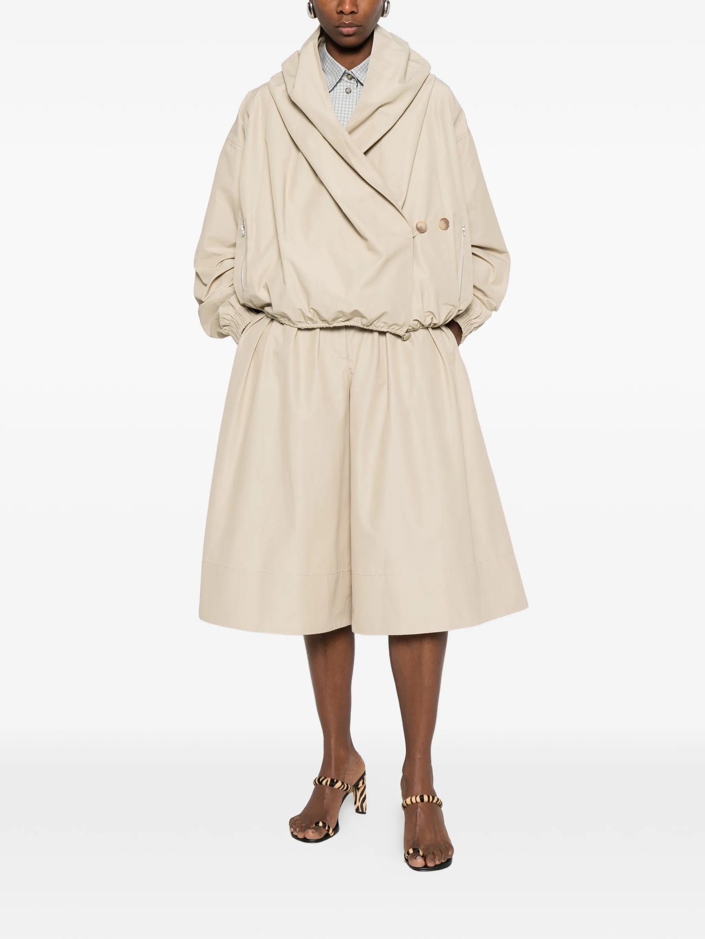 draped hood leisure jacket