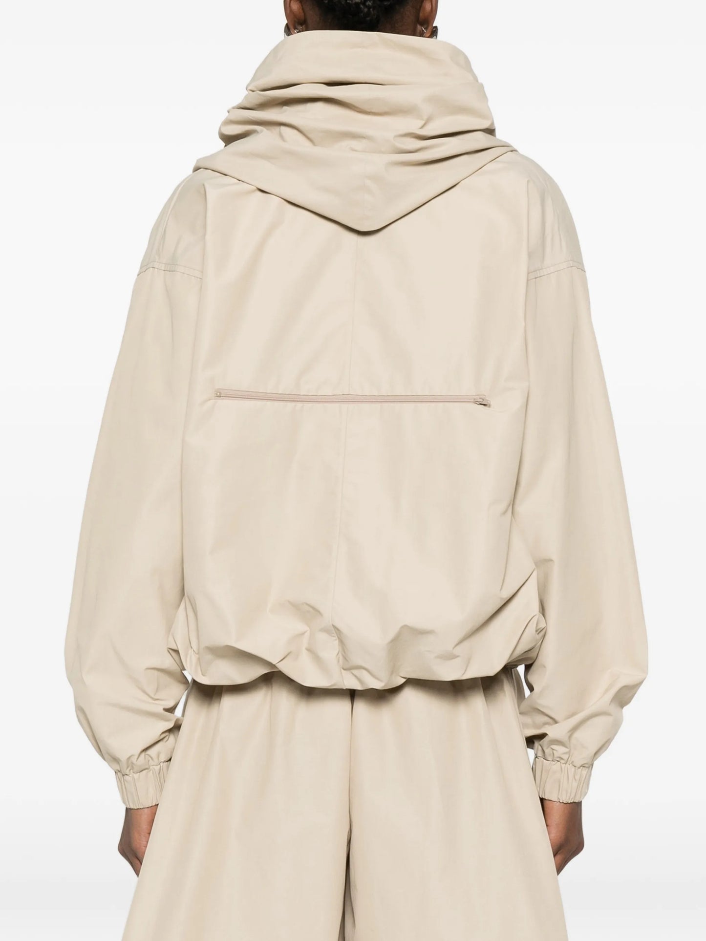 draped hood leisure jacket