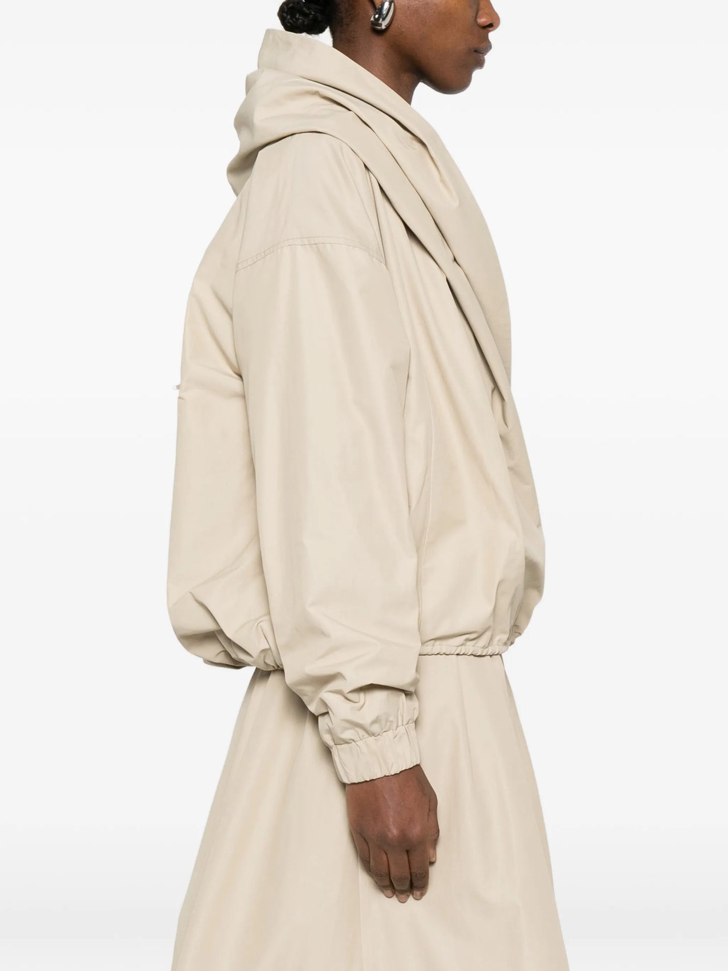 draped hood leisure jacket