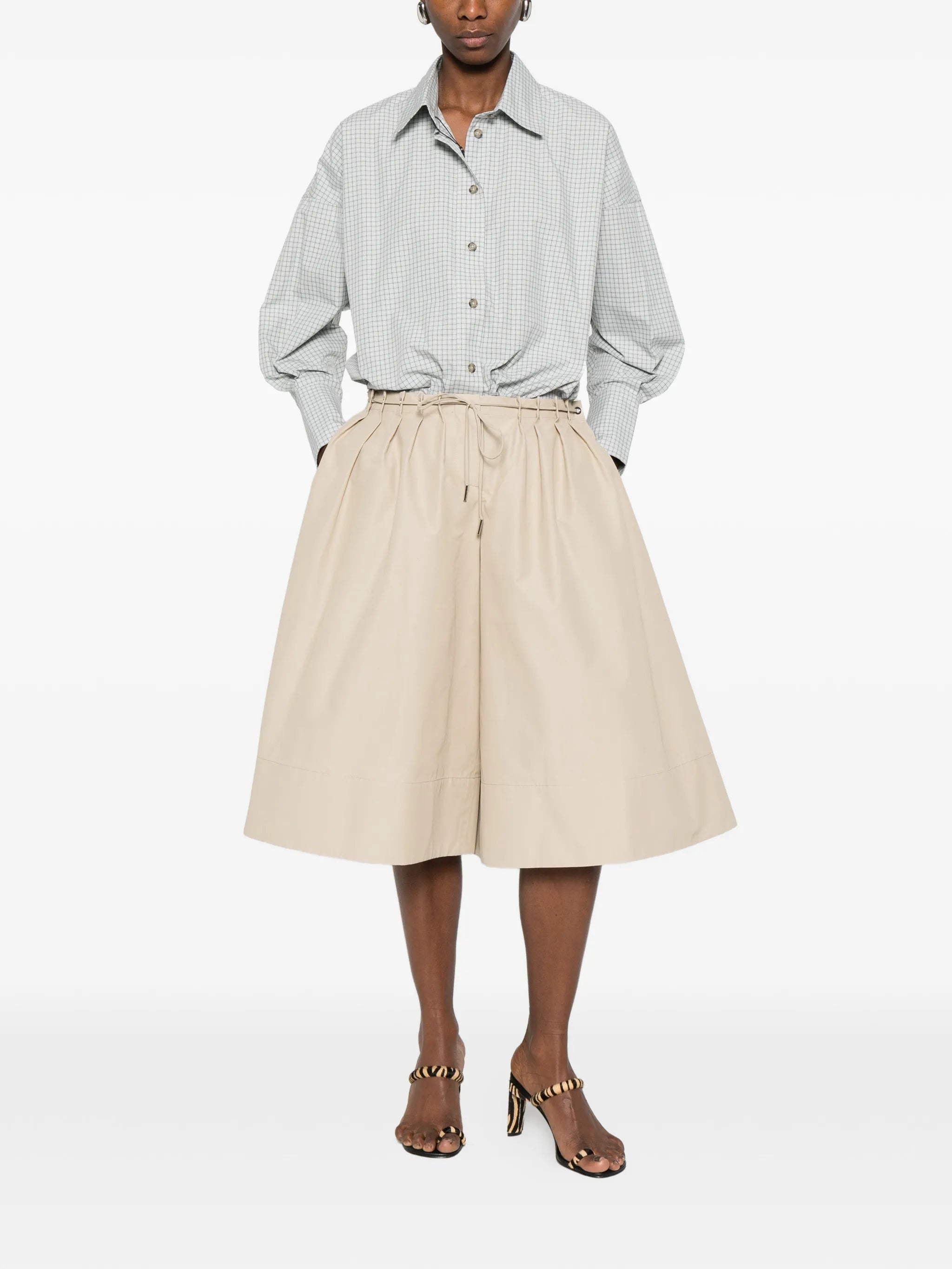Sutton pintuck elongated shorts
