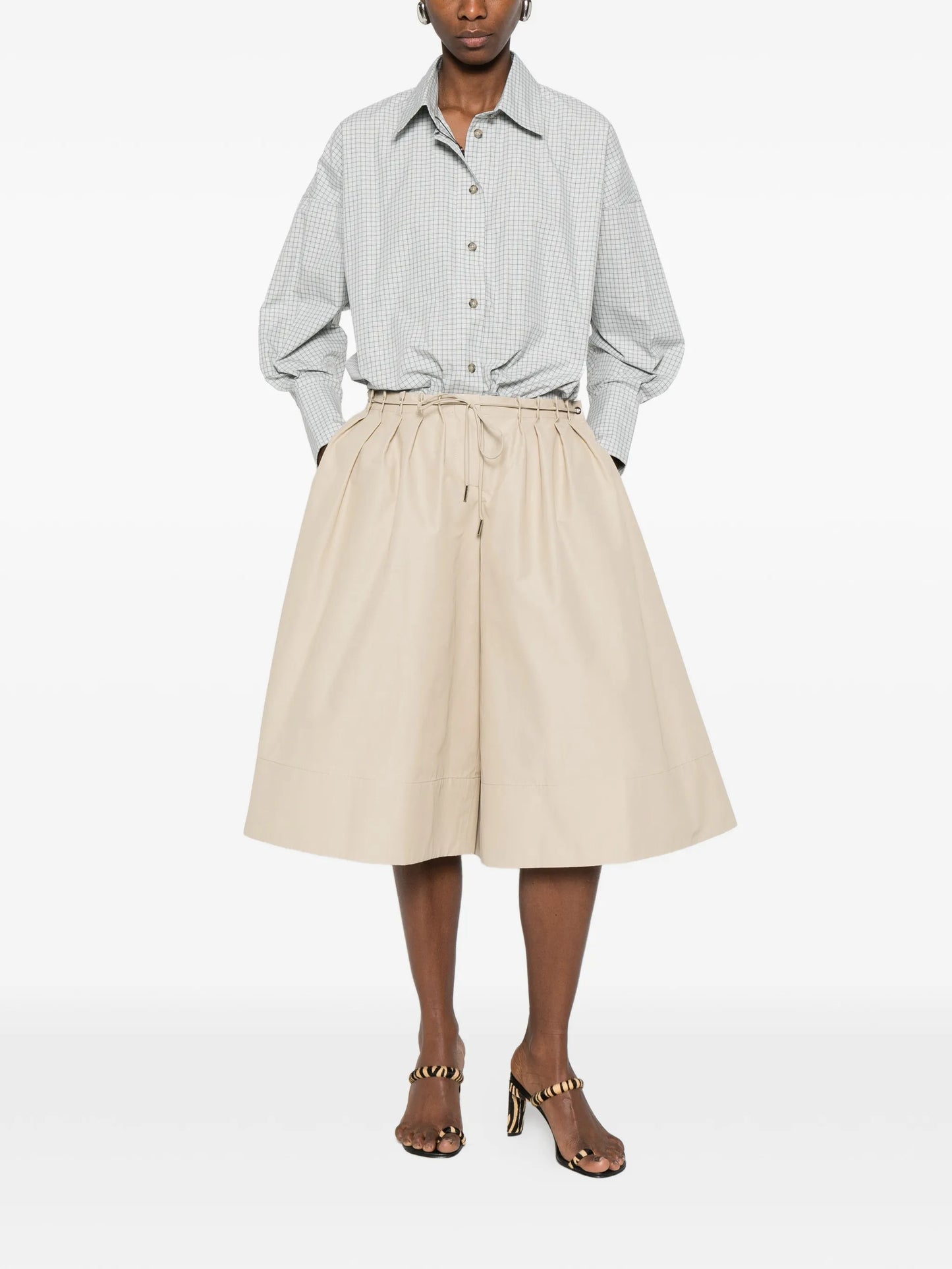 Sutton pintuck elongated shorts