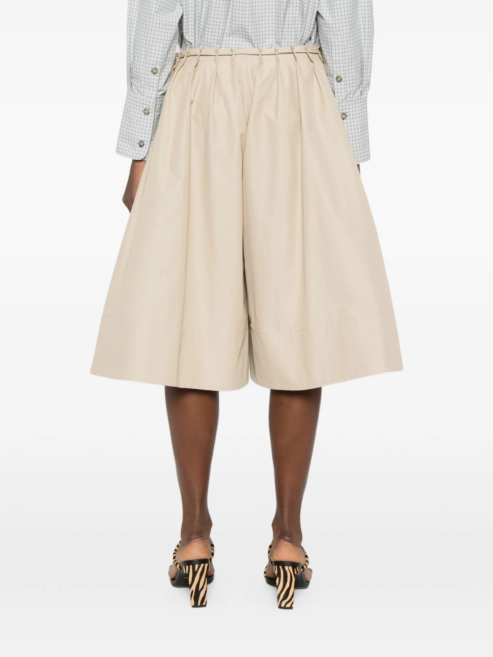 Sutton pintuck elongated shorts