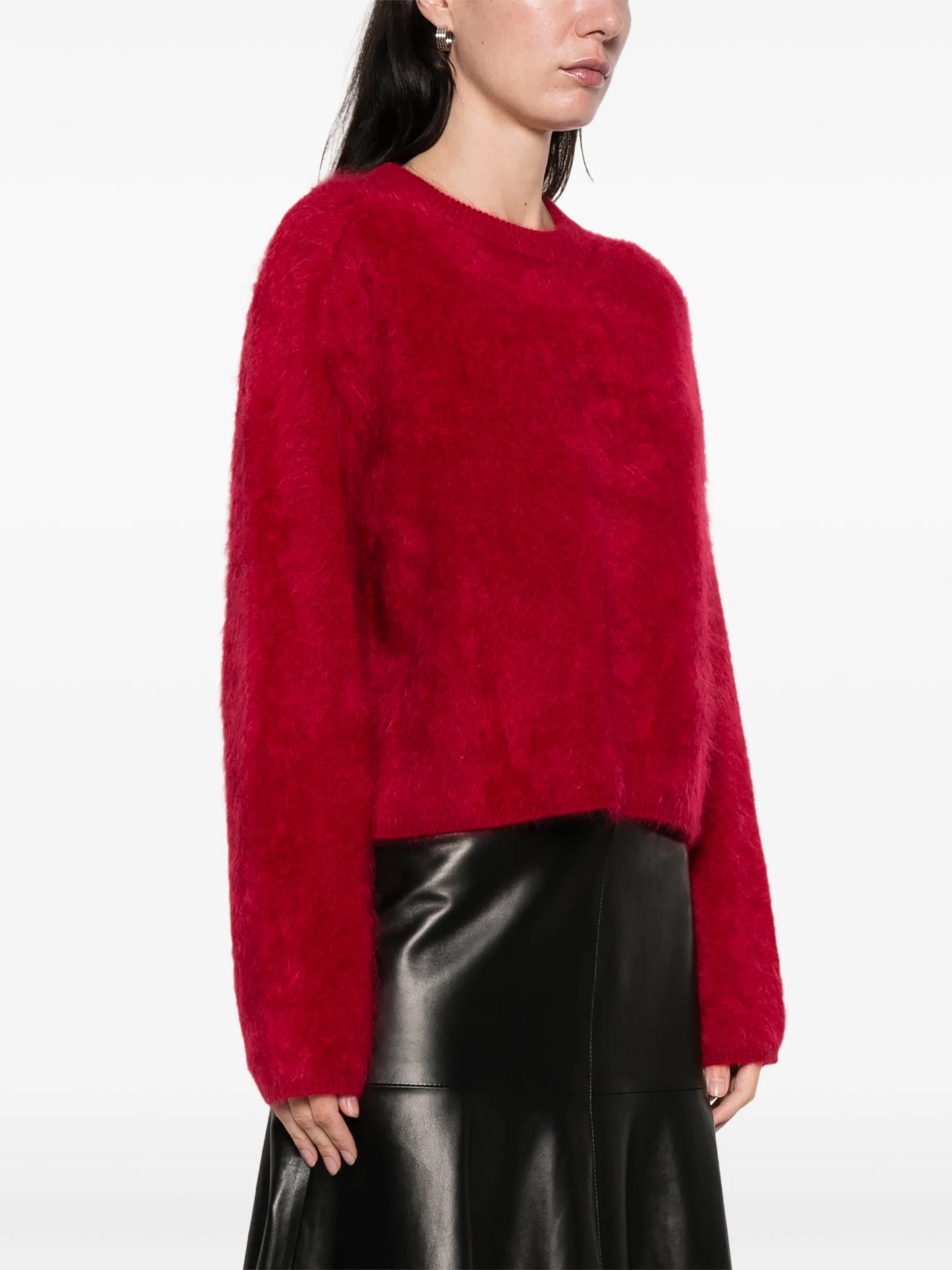 brushed crew-neck sweater