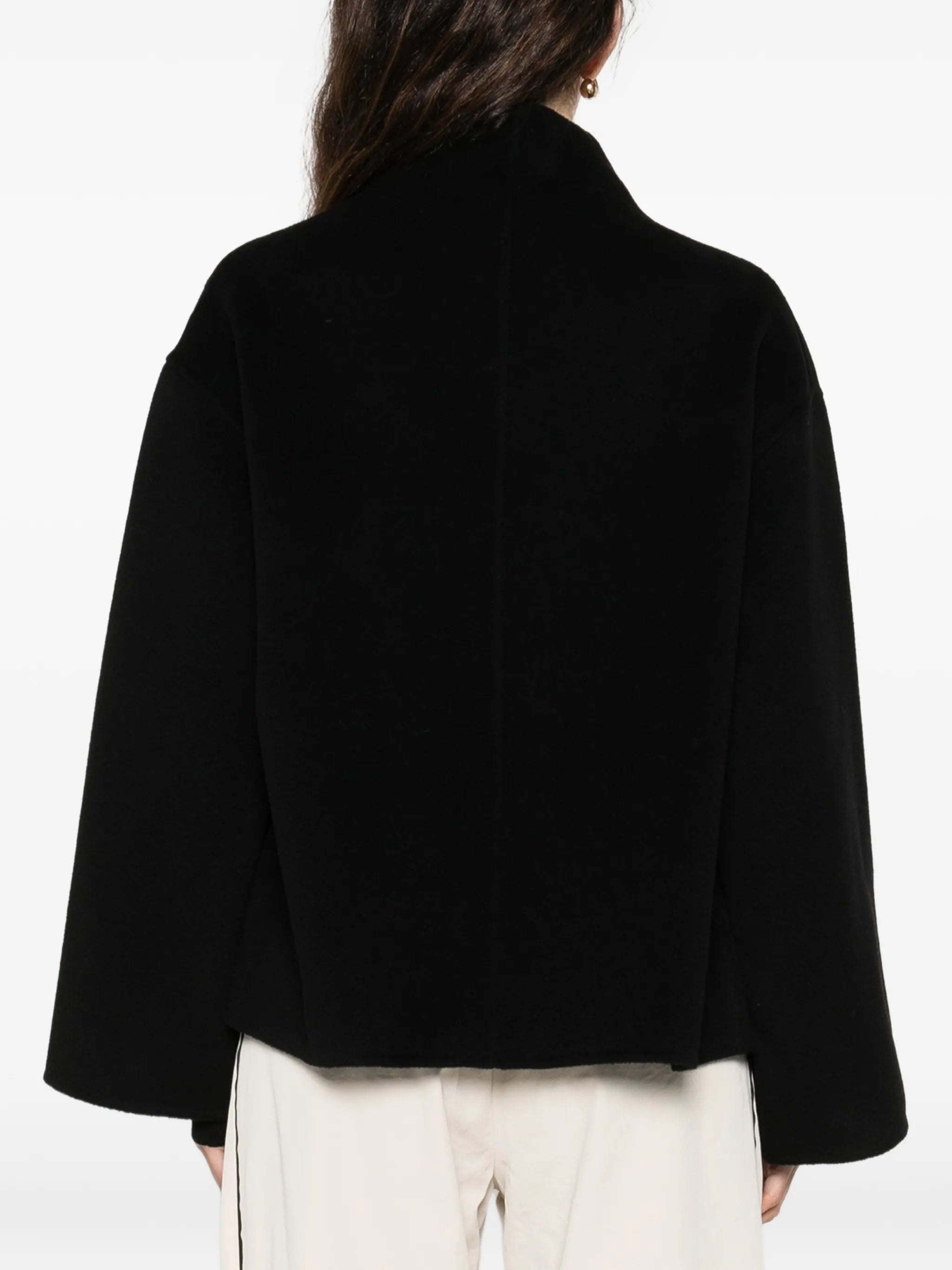 open-front short oversized coat