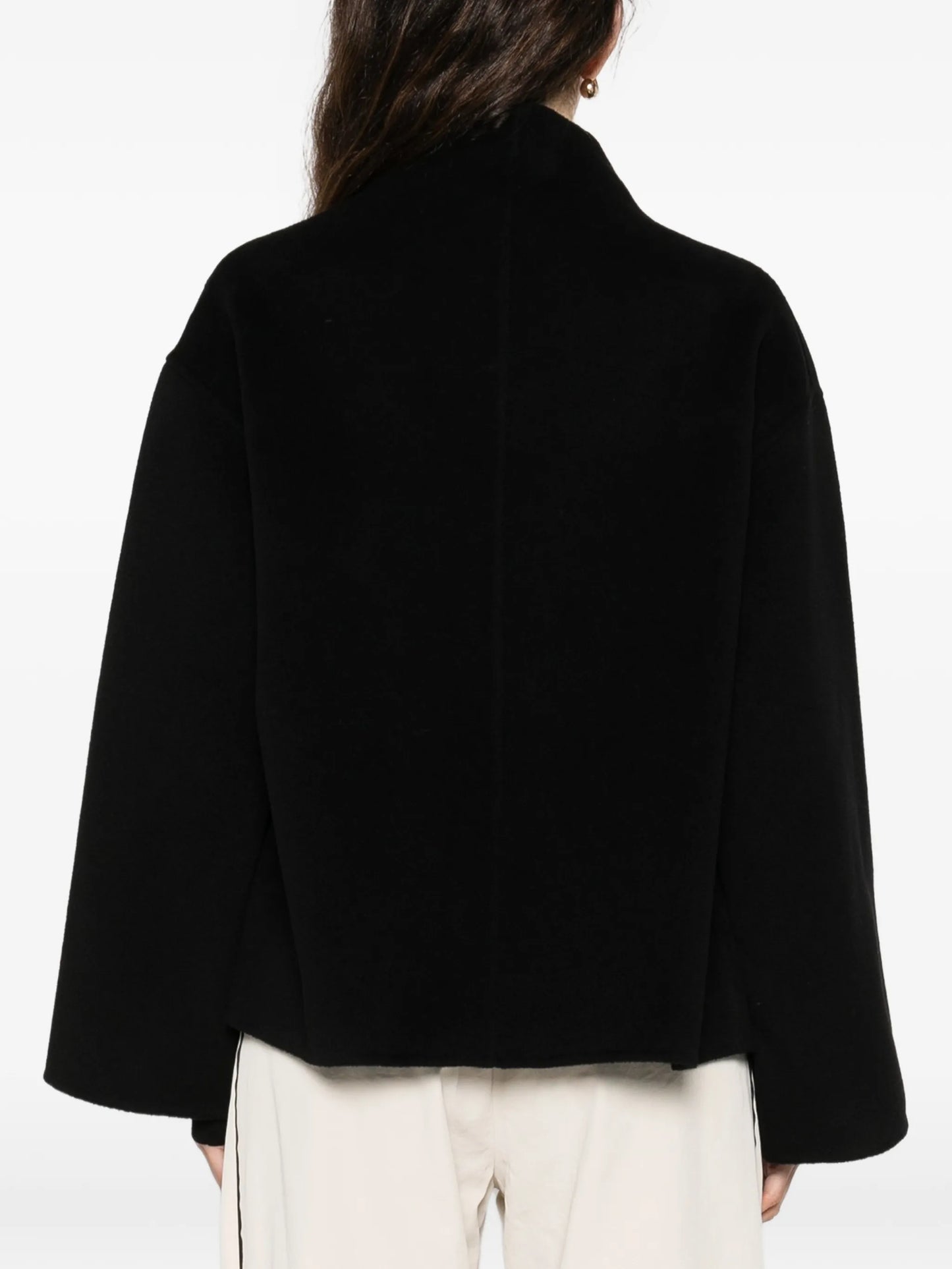 open-front short oversized coat