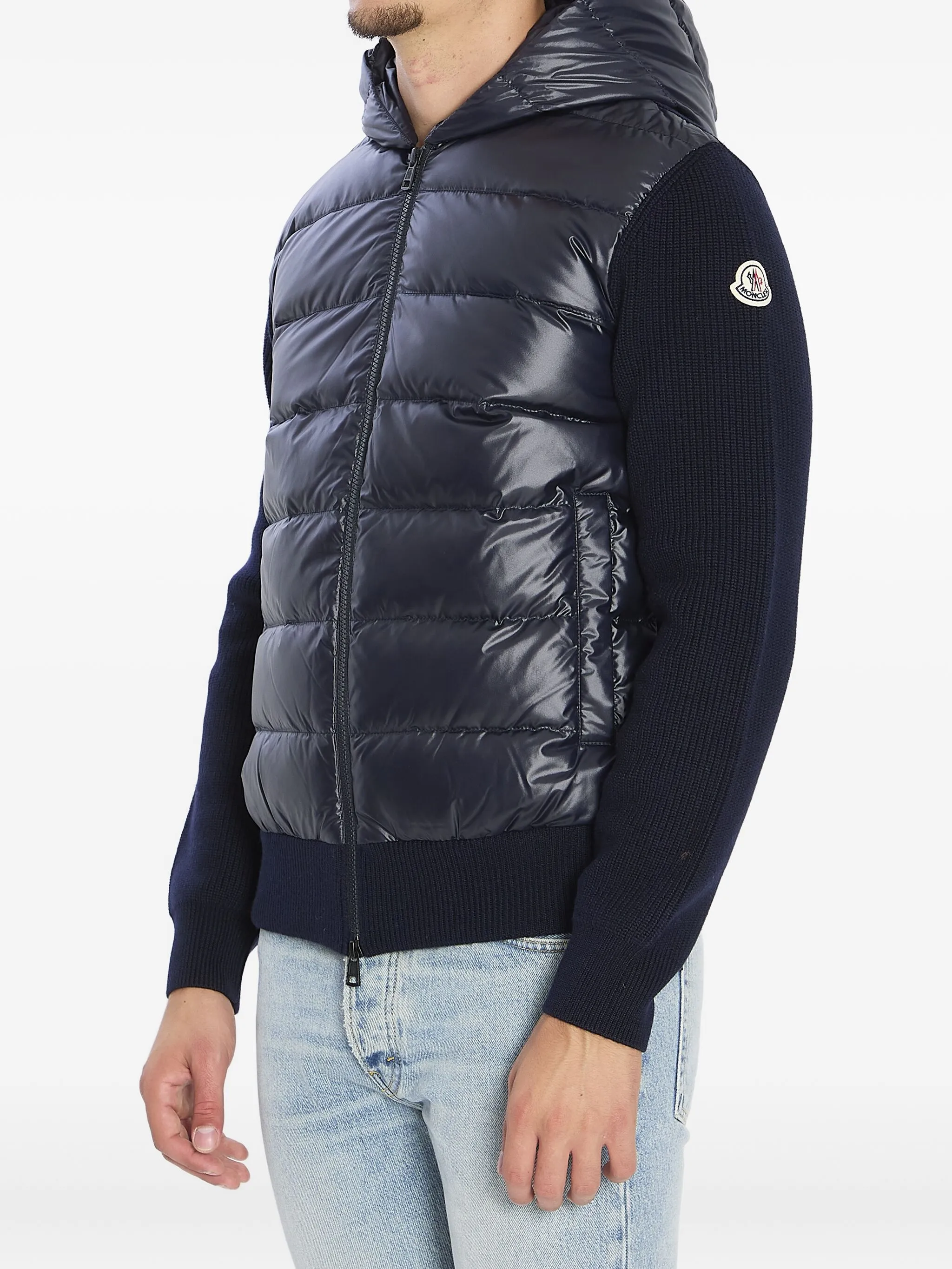 quilted wool-knit jacket