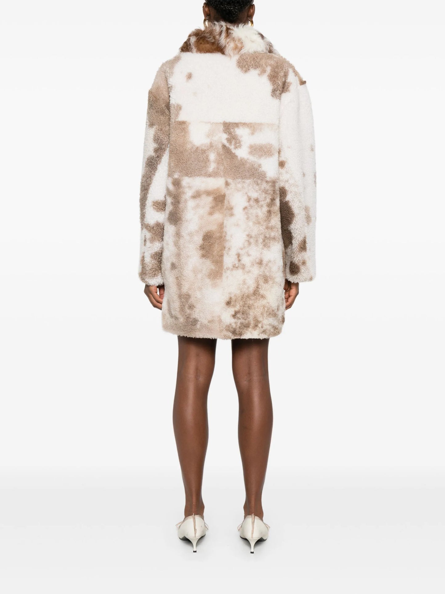 sheepskin flap-pockets coat