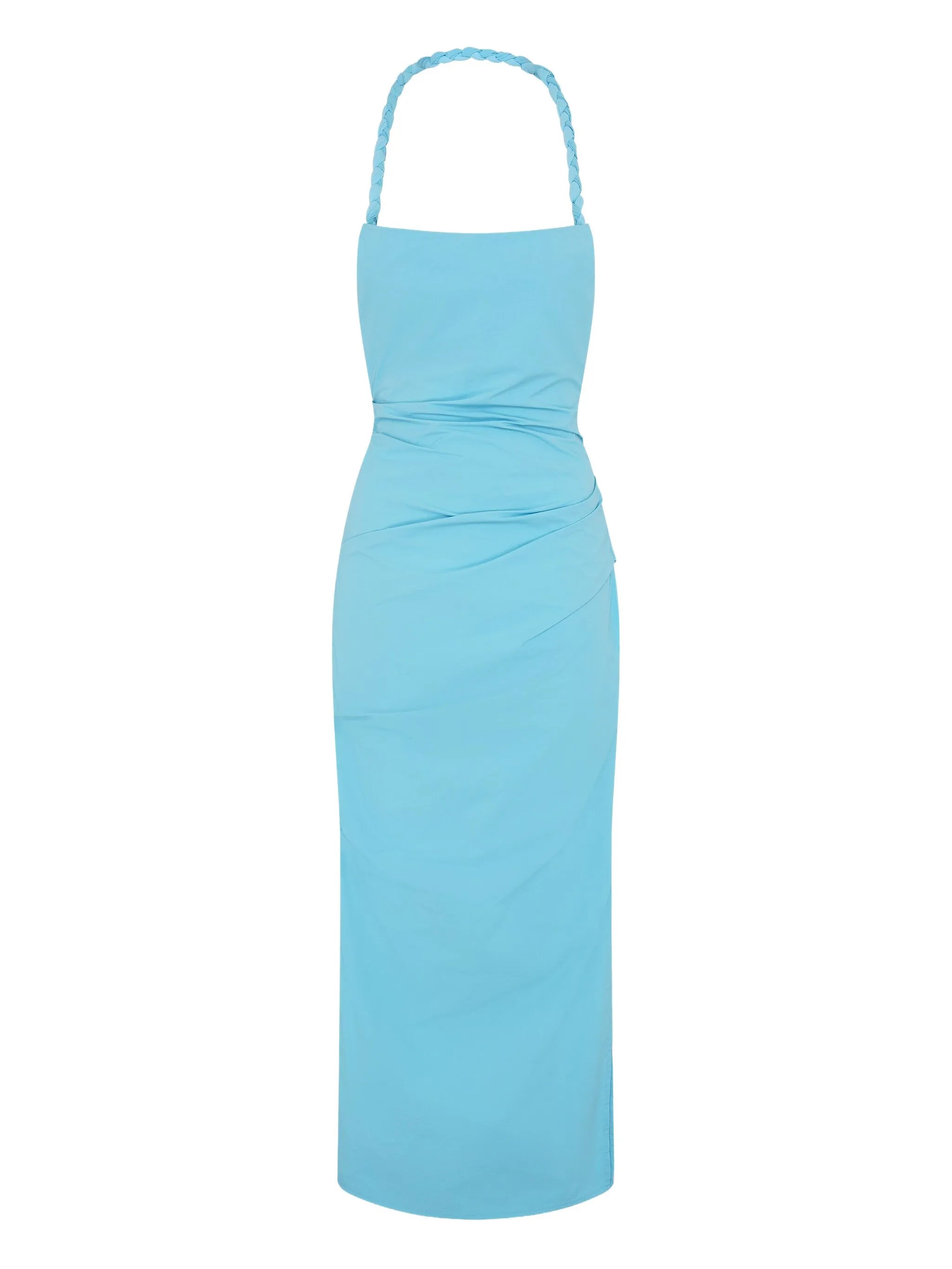 Romy braided-halterneck midi dress