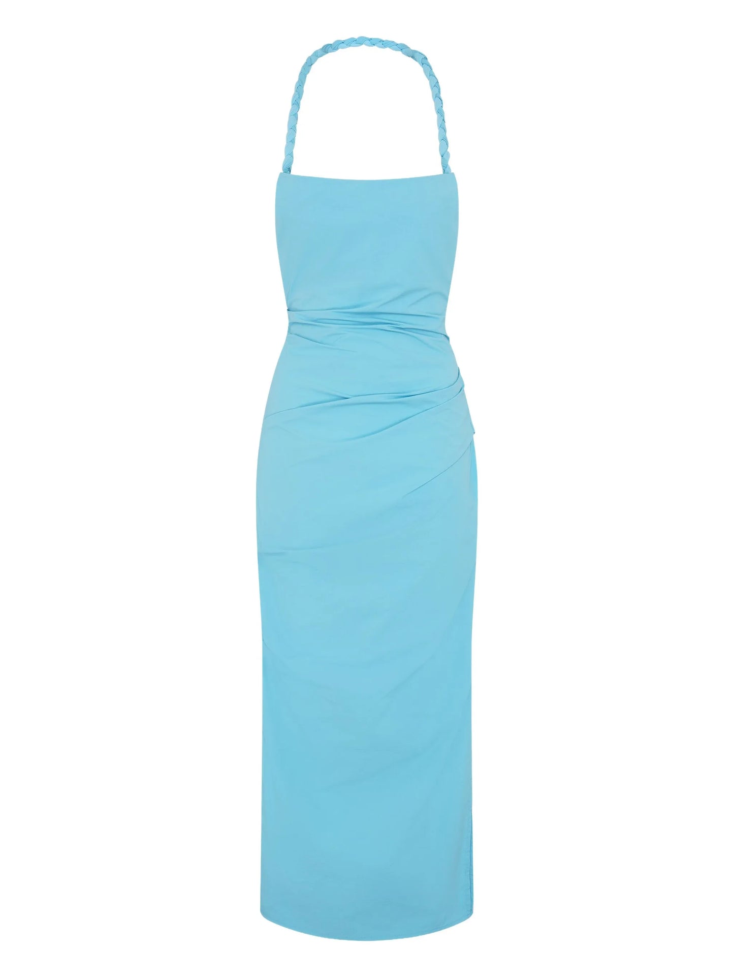 Romy braided-halterneck midi dress