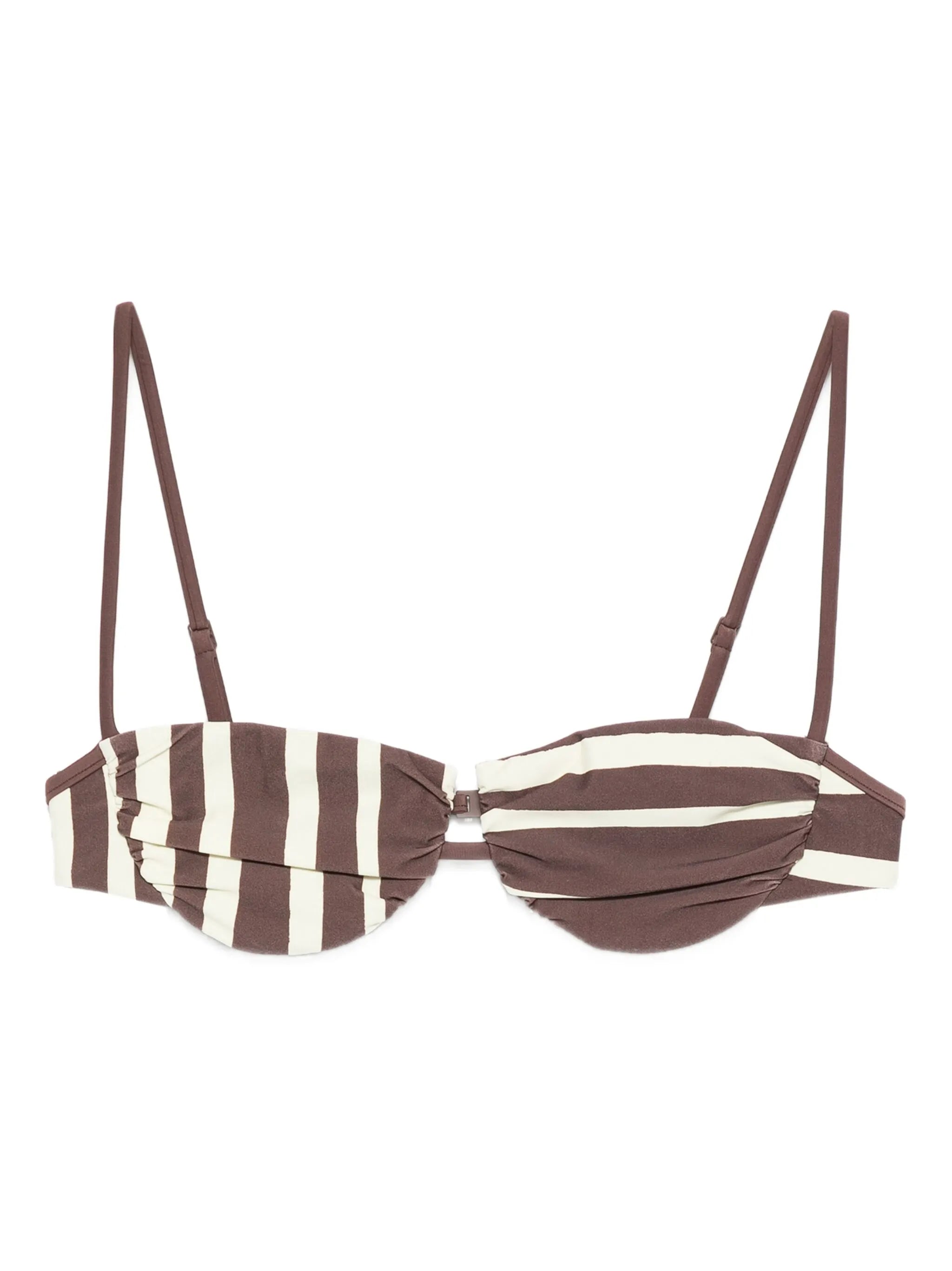 Linocut striped bikini top