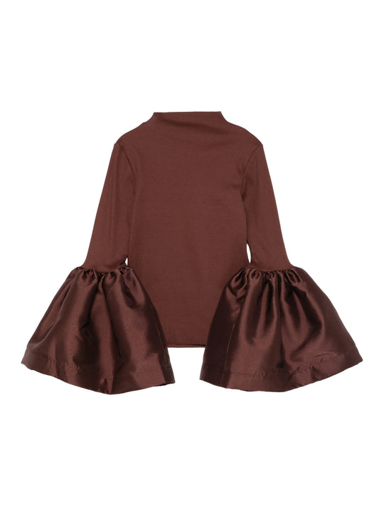 turtleneck puff-sleeve top