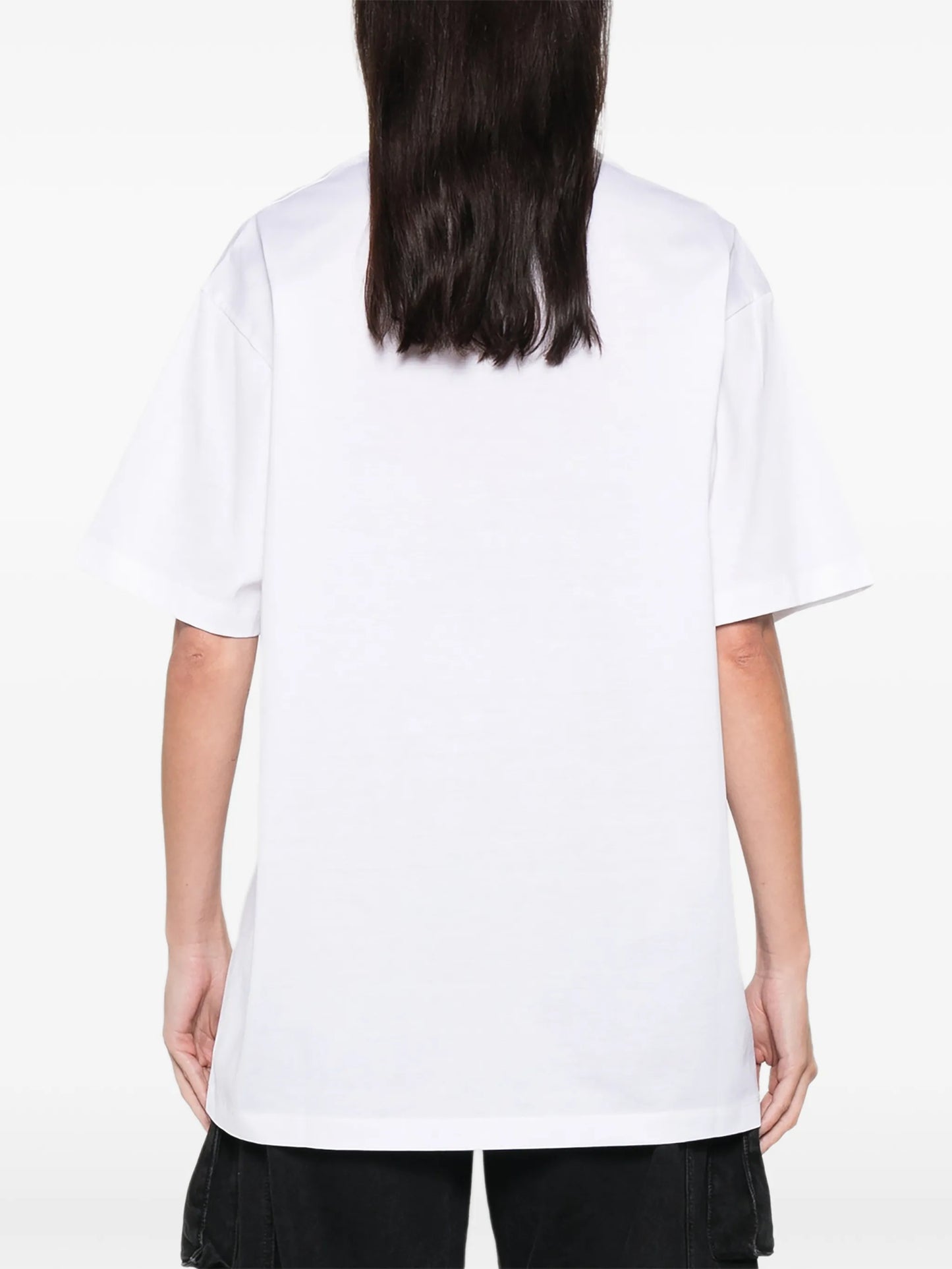 flower-appliqué T-shirt