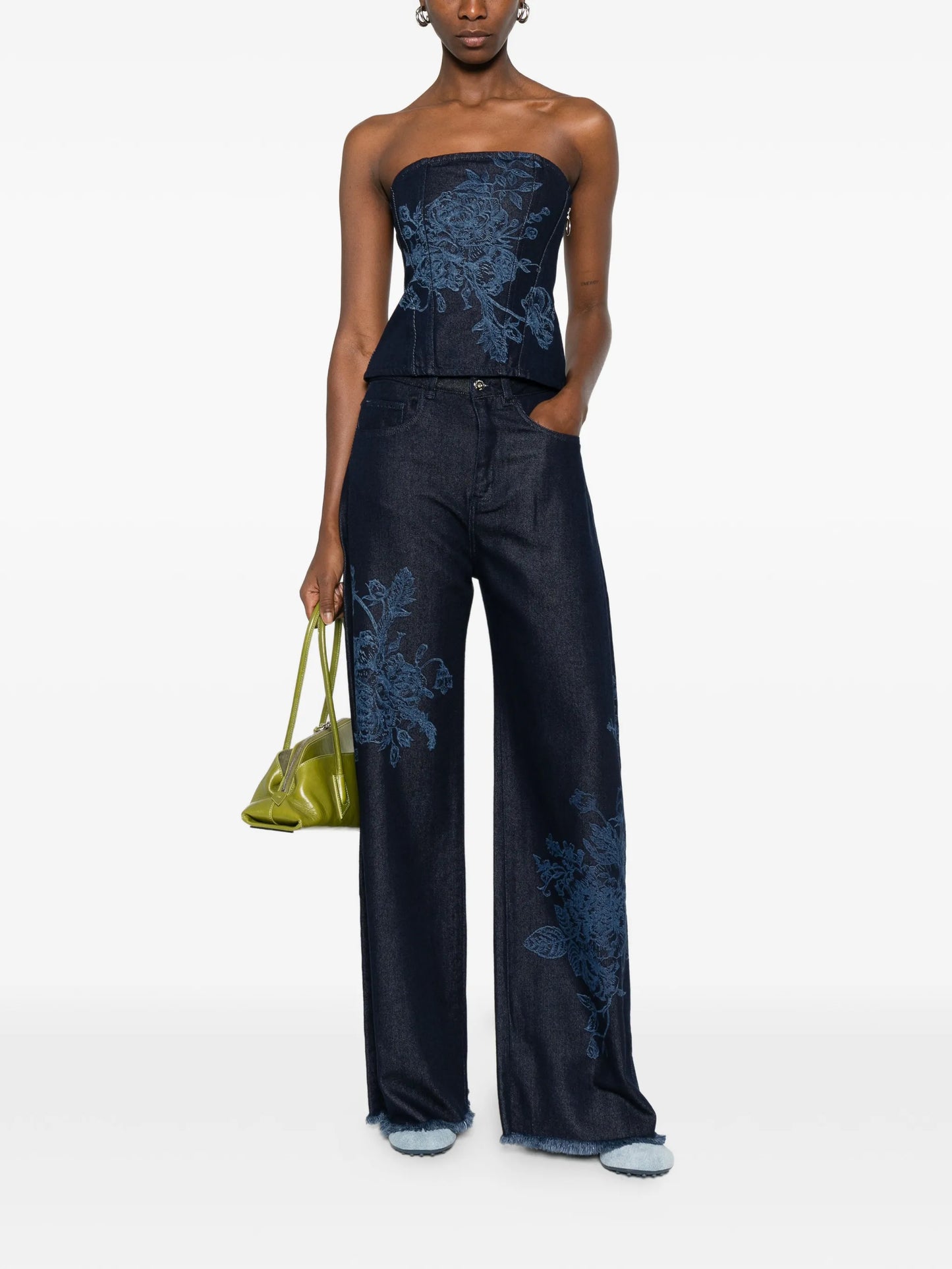 floral-motif corset top