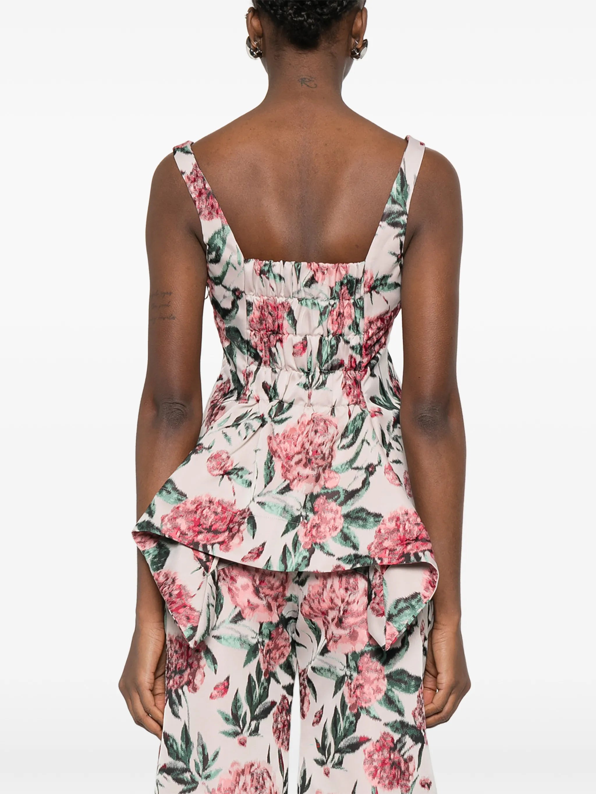 peplum brocade corset top