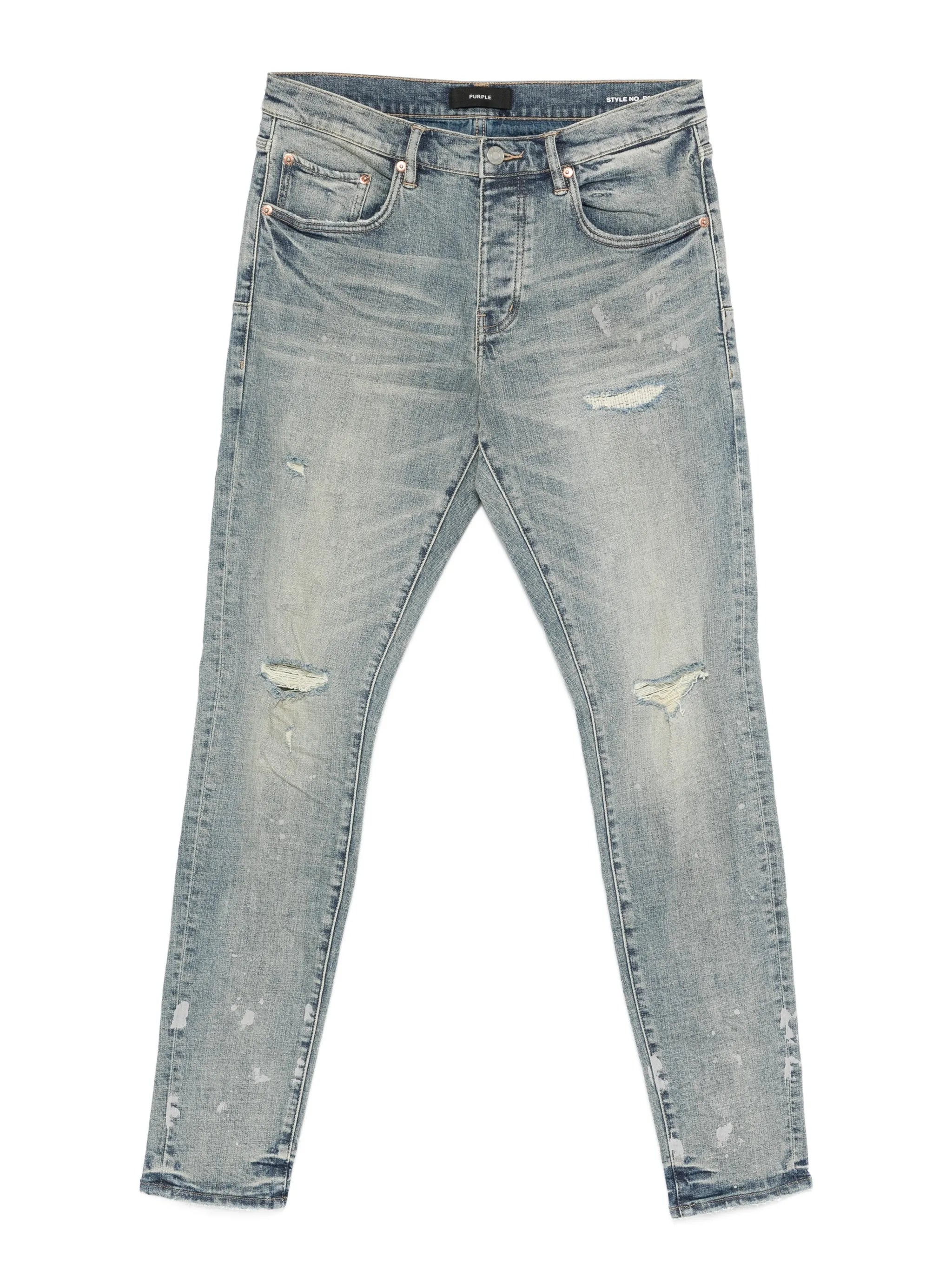 slashed paint jeans