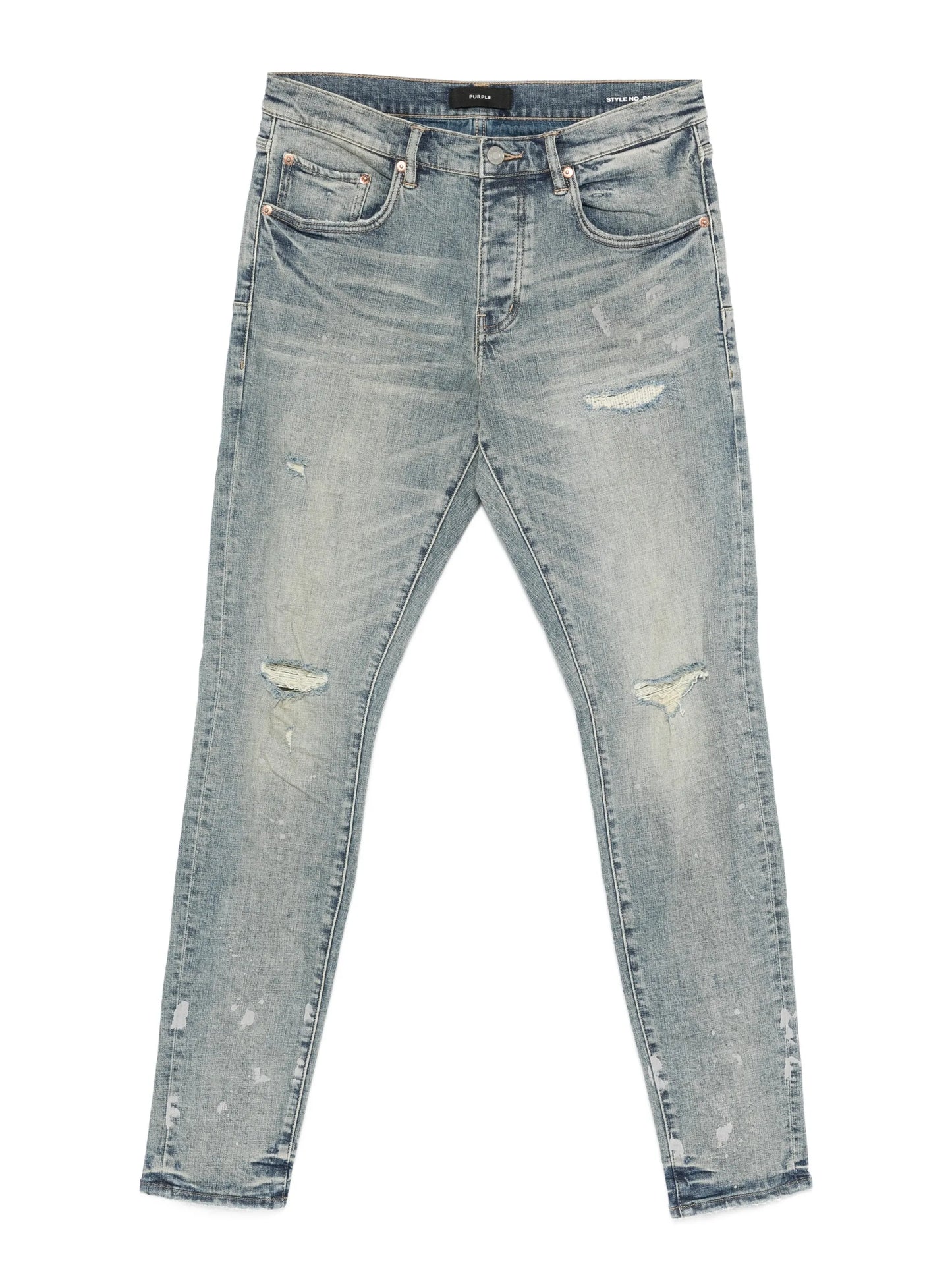 slashed paint jeans