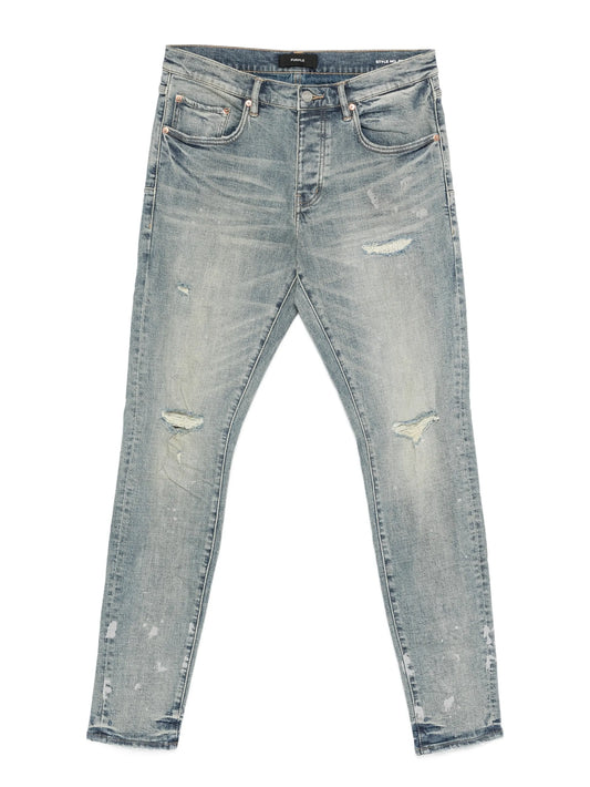 slashed paint jeans