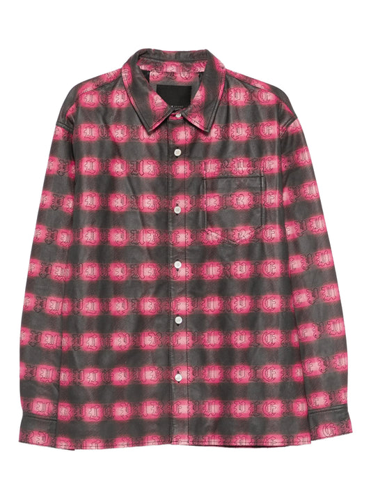 plaid leather jacket