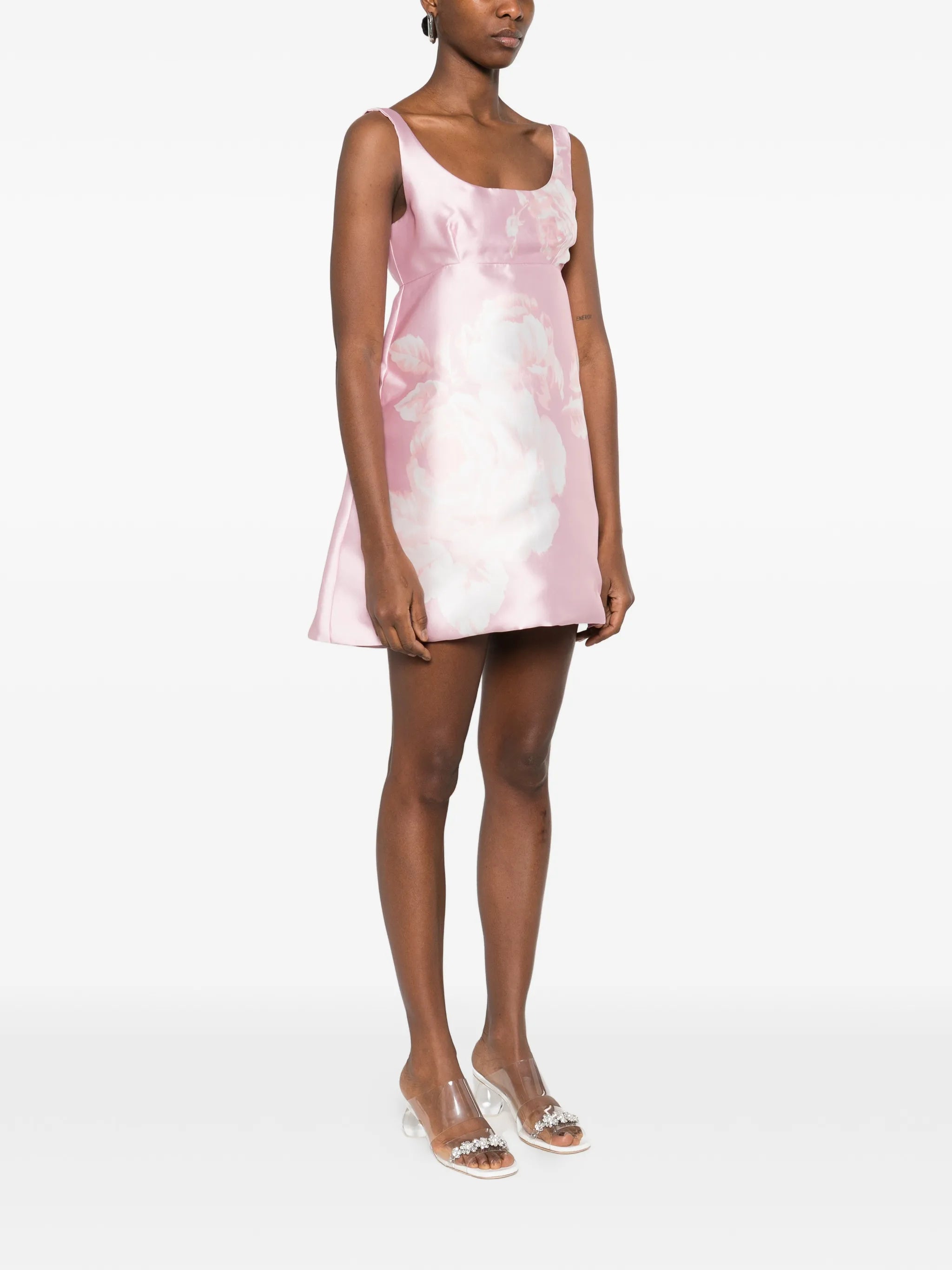 printed balloon sleeve dress