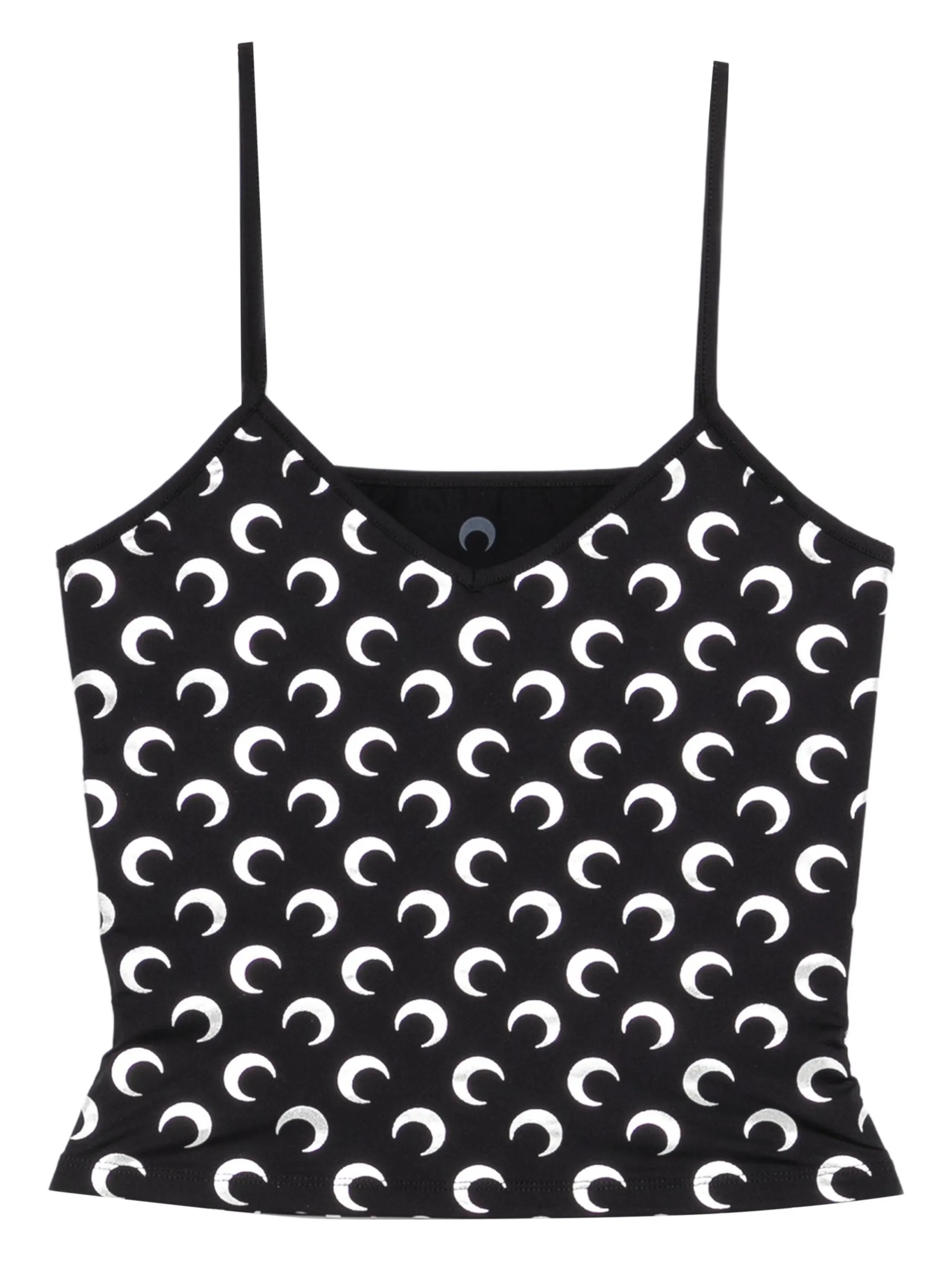 moon foil printed jersey straps top