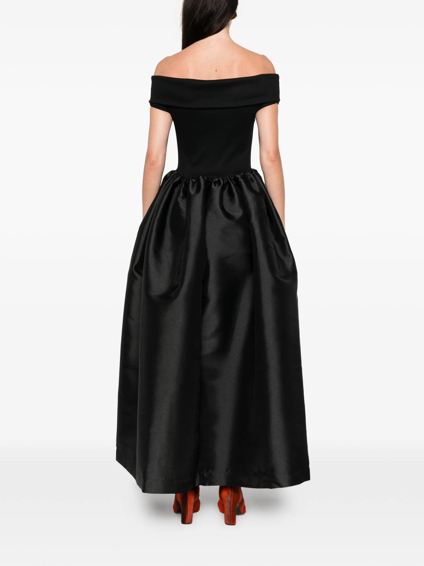 off-shoulder midi dress