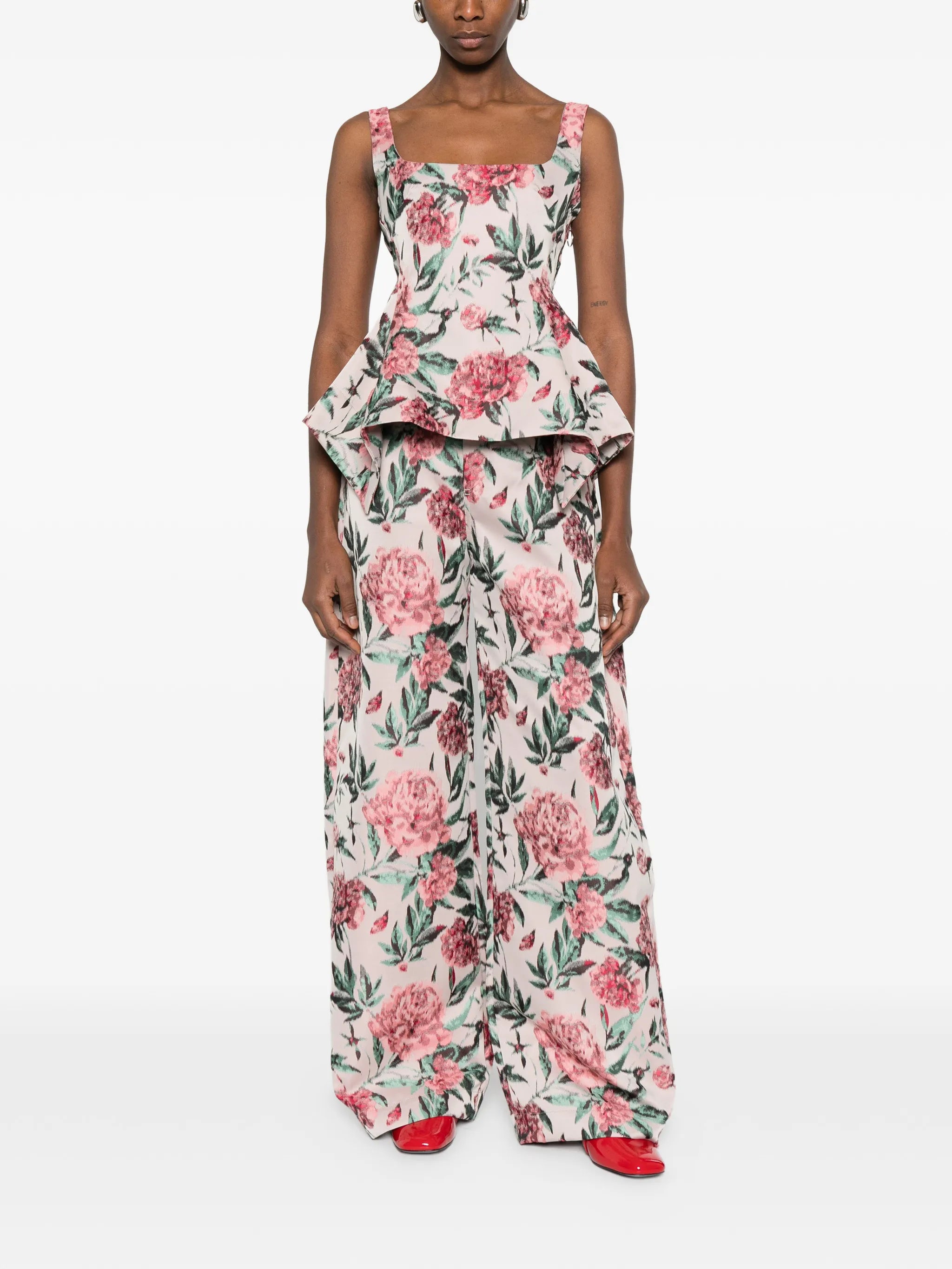 floral brocade trousers