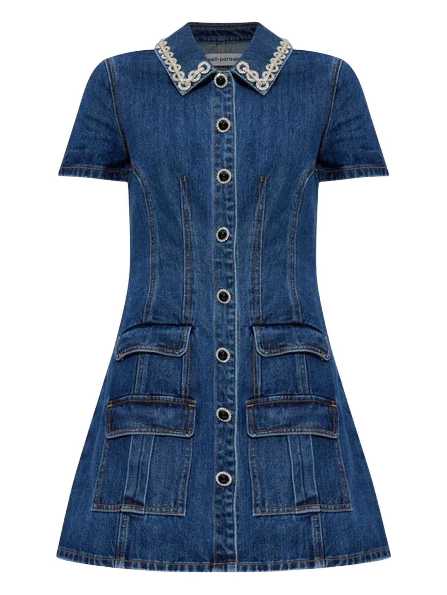crystal-trimmed pocketed dress