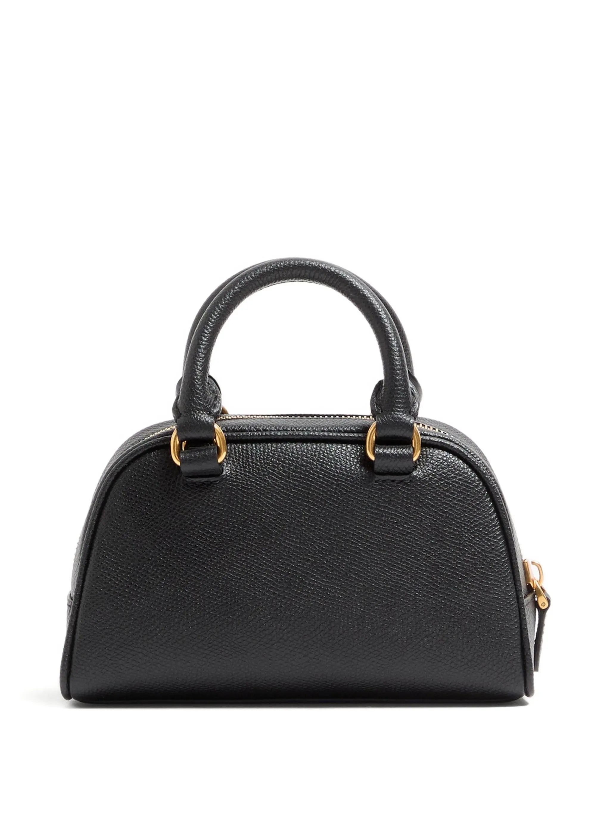 VLogo signature mini bowling bag in grainy calfskin