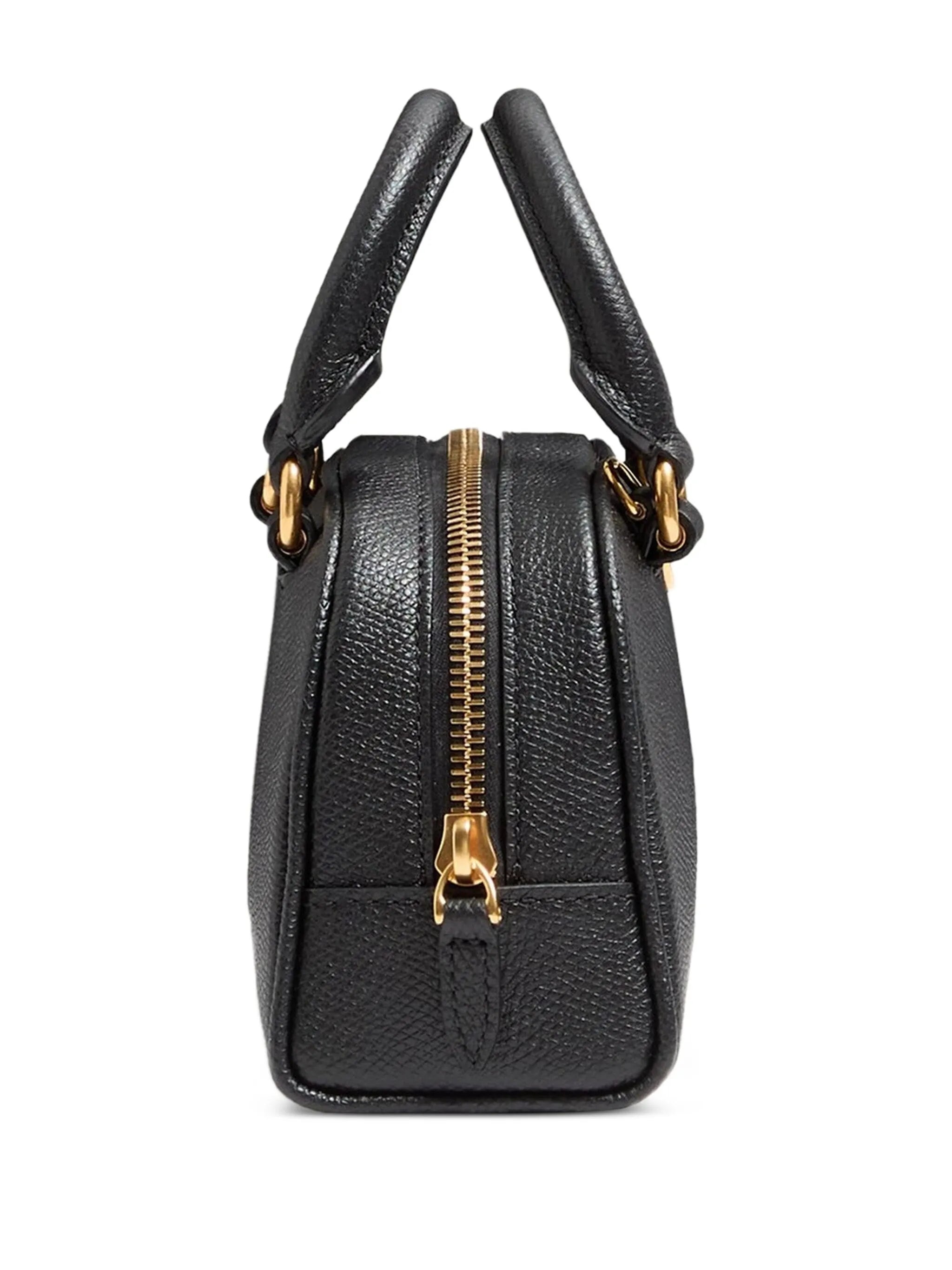 VLogo signature mini bowling bag in grainy calfskin