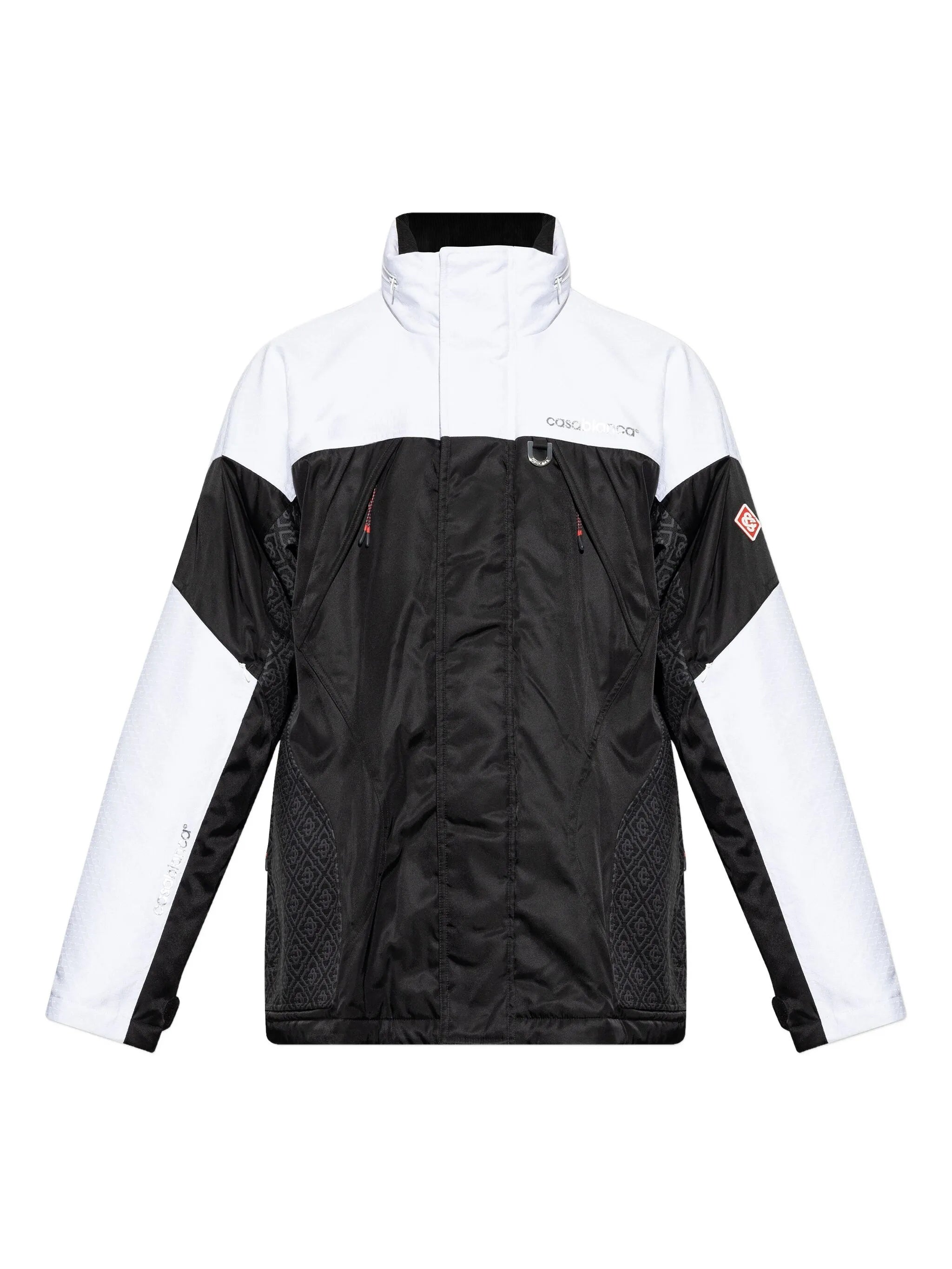 ripstop panelled zip-up ski jacket