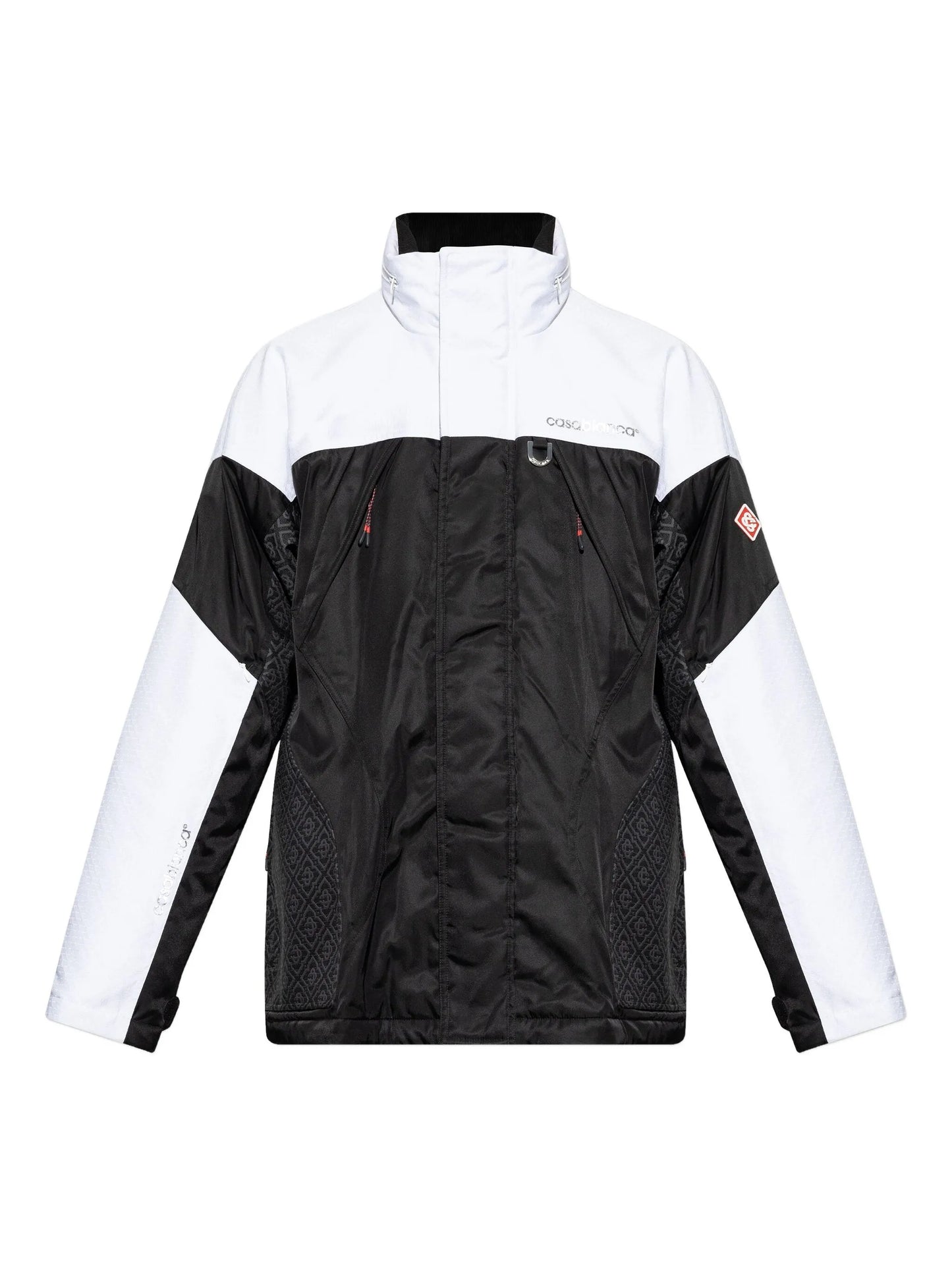 ripstop panelled zip-up ski jacket