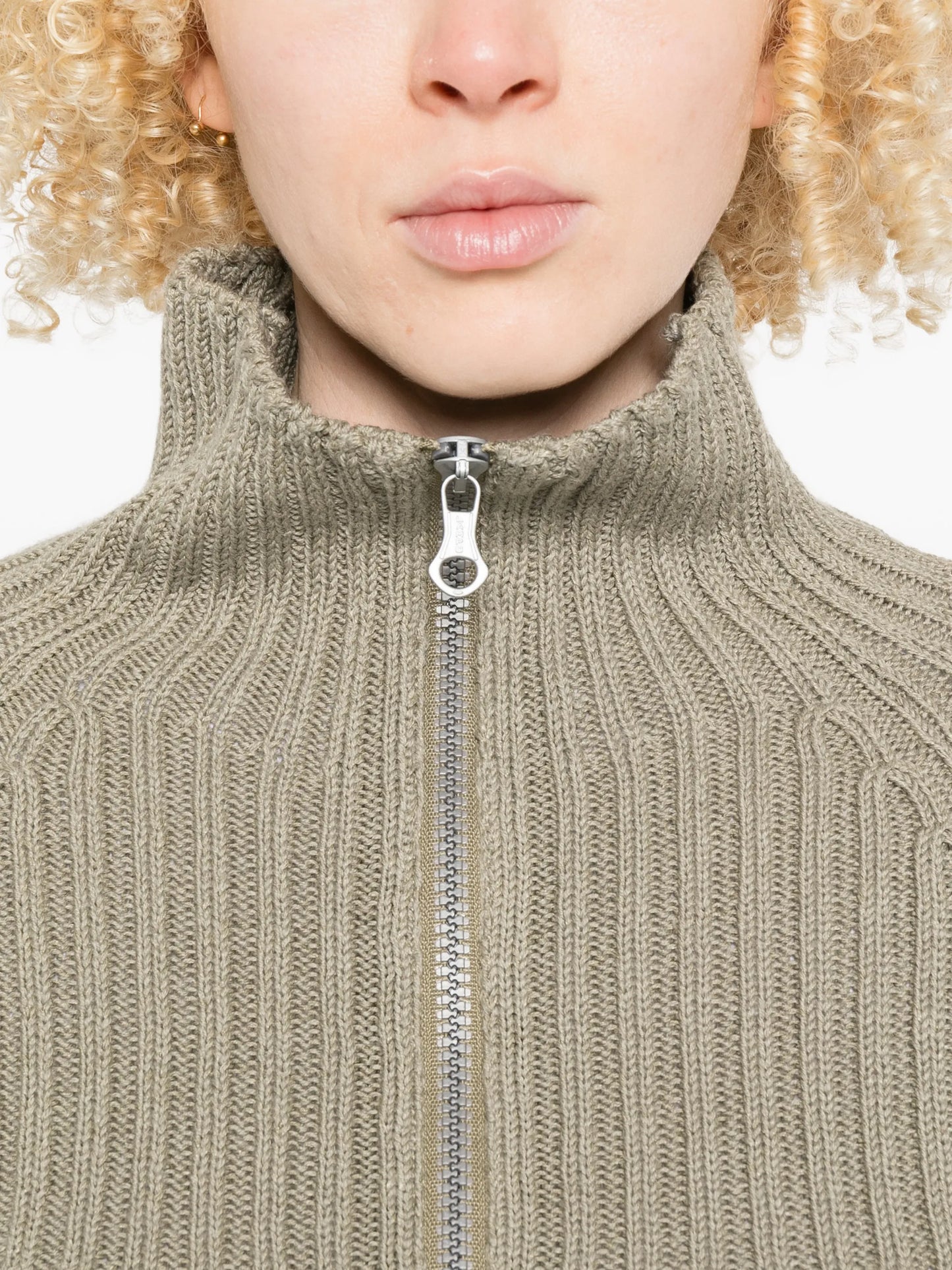 Column zip cardigan