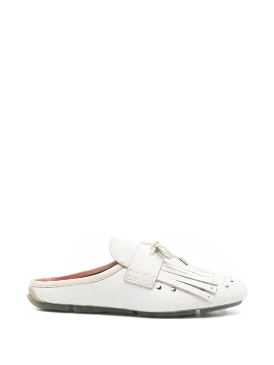 Montego fringed calf-hair mules