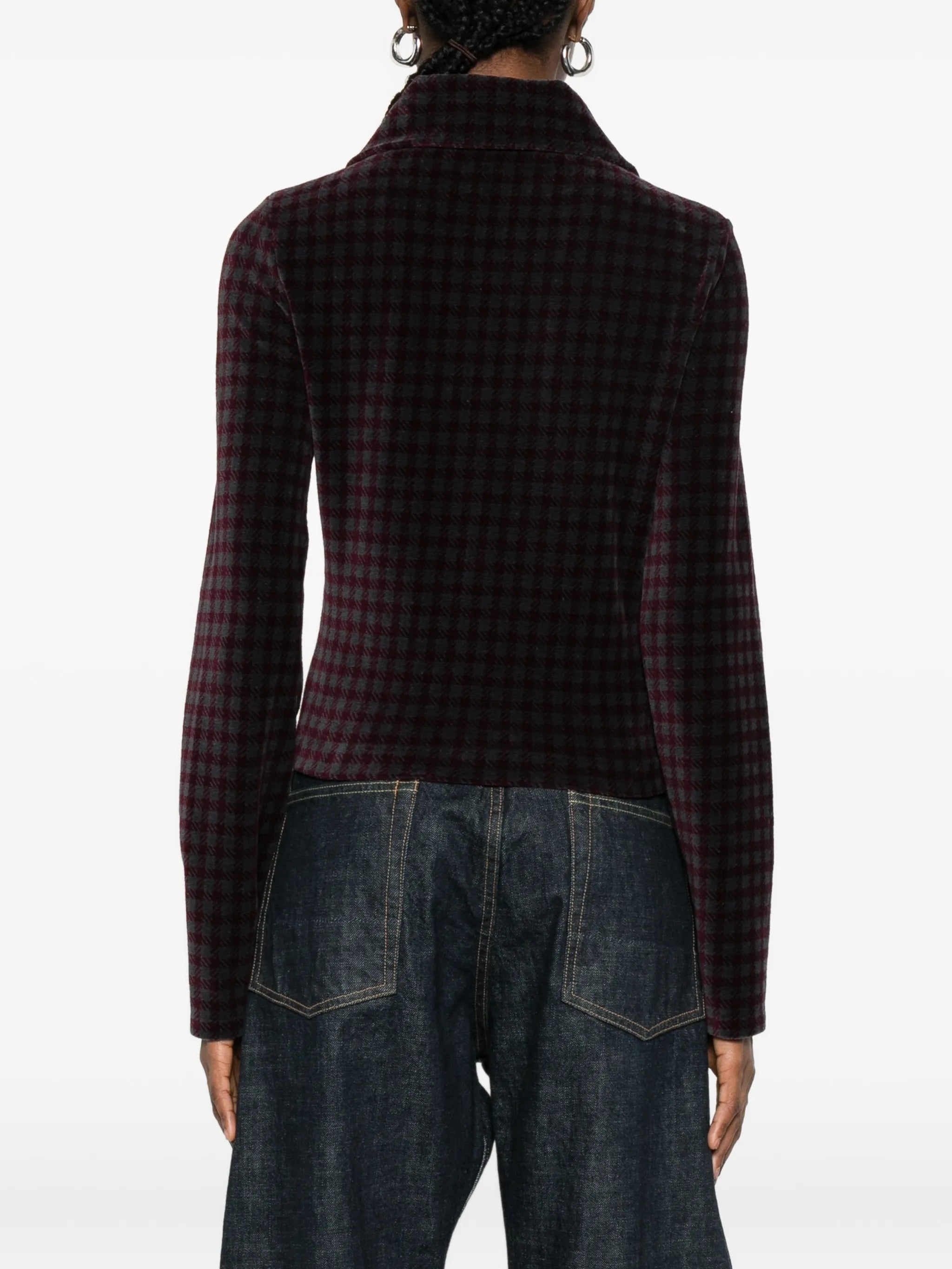zip-up patterned jacket