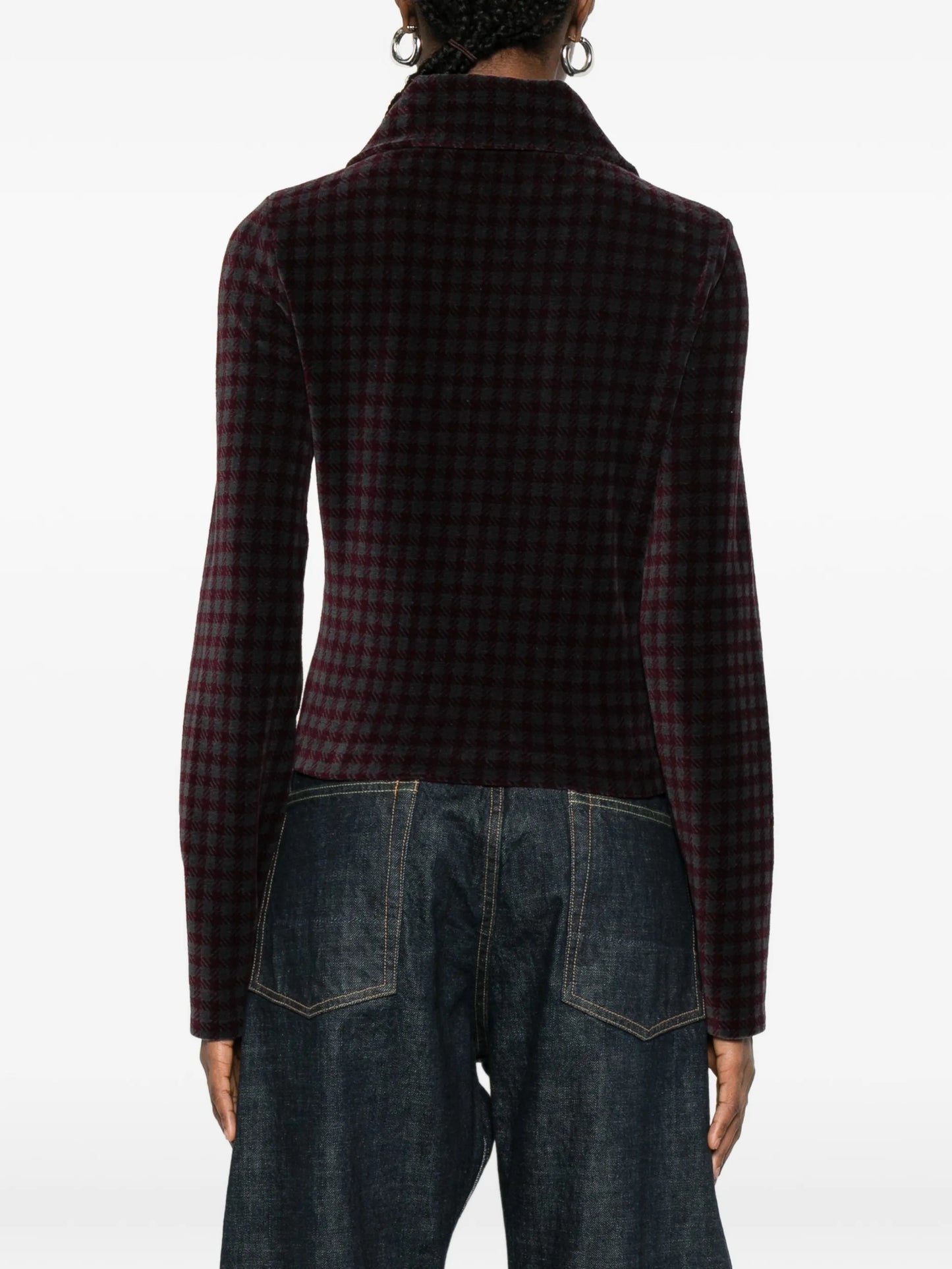 zip-up patterned jacket