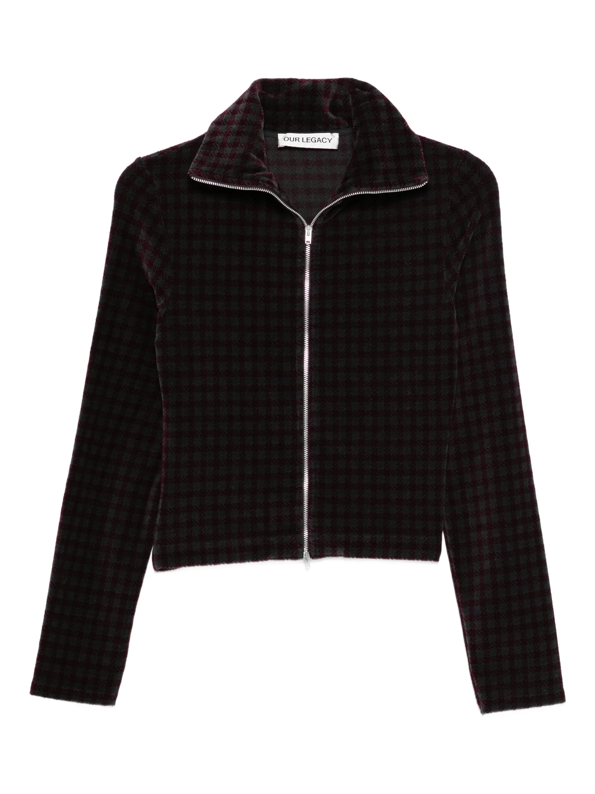 zip-up patterned jacket