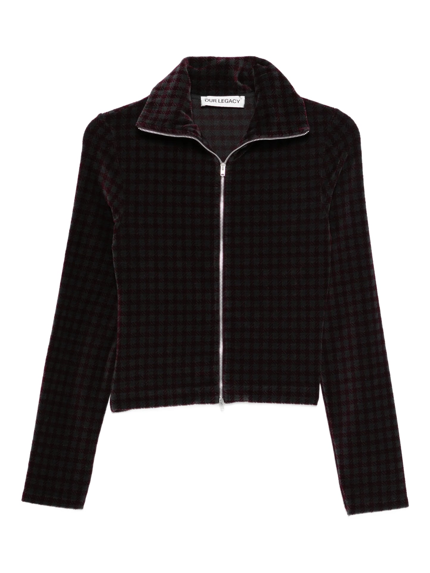 zip-up patterned jacket