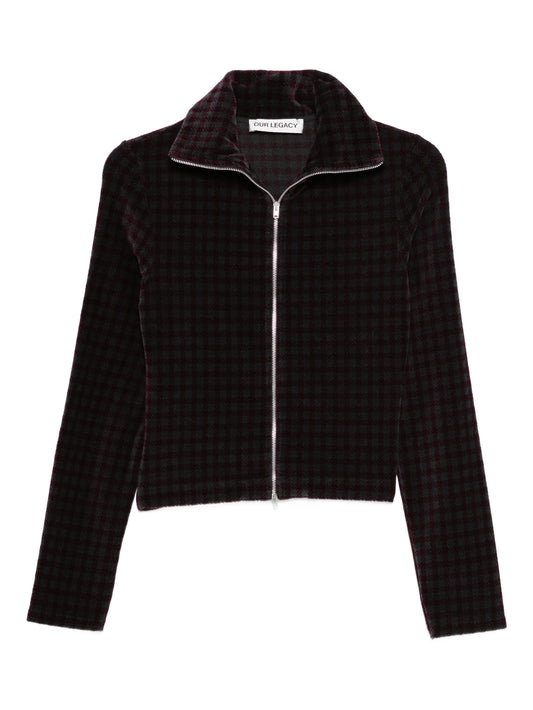 zip-up patterned jacket