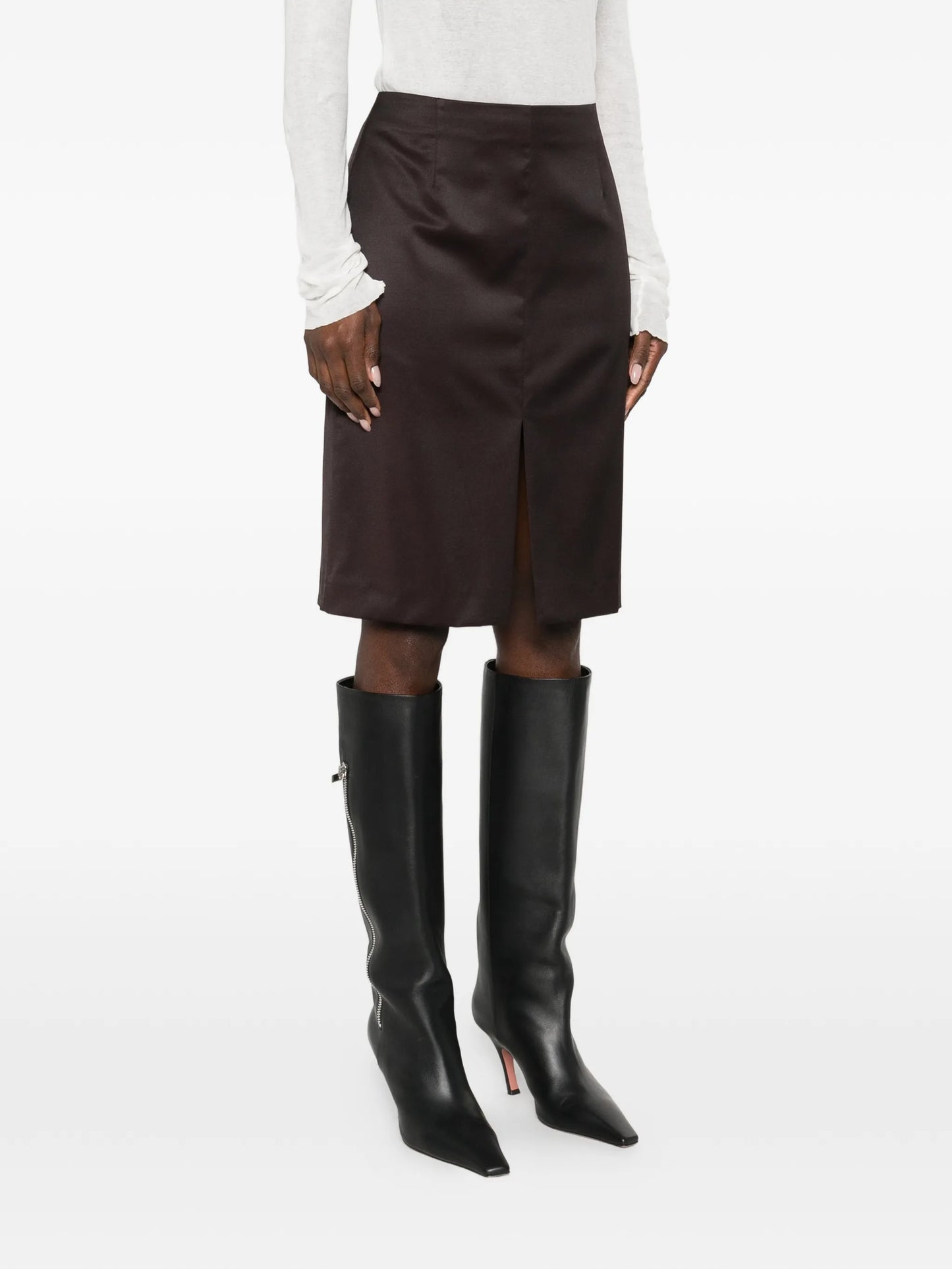 Siren front-split mini skirt