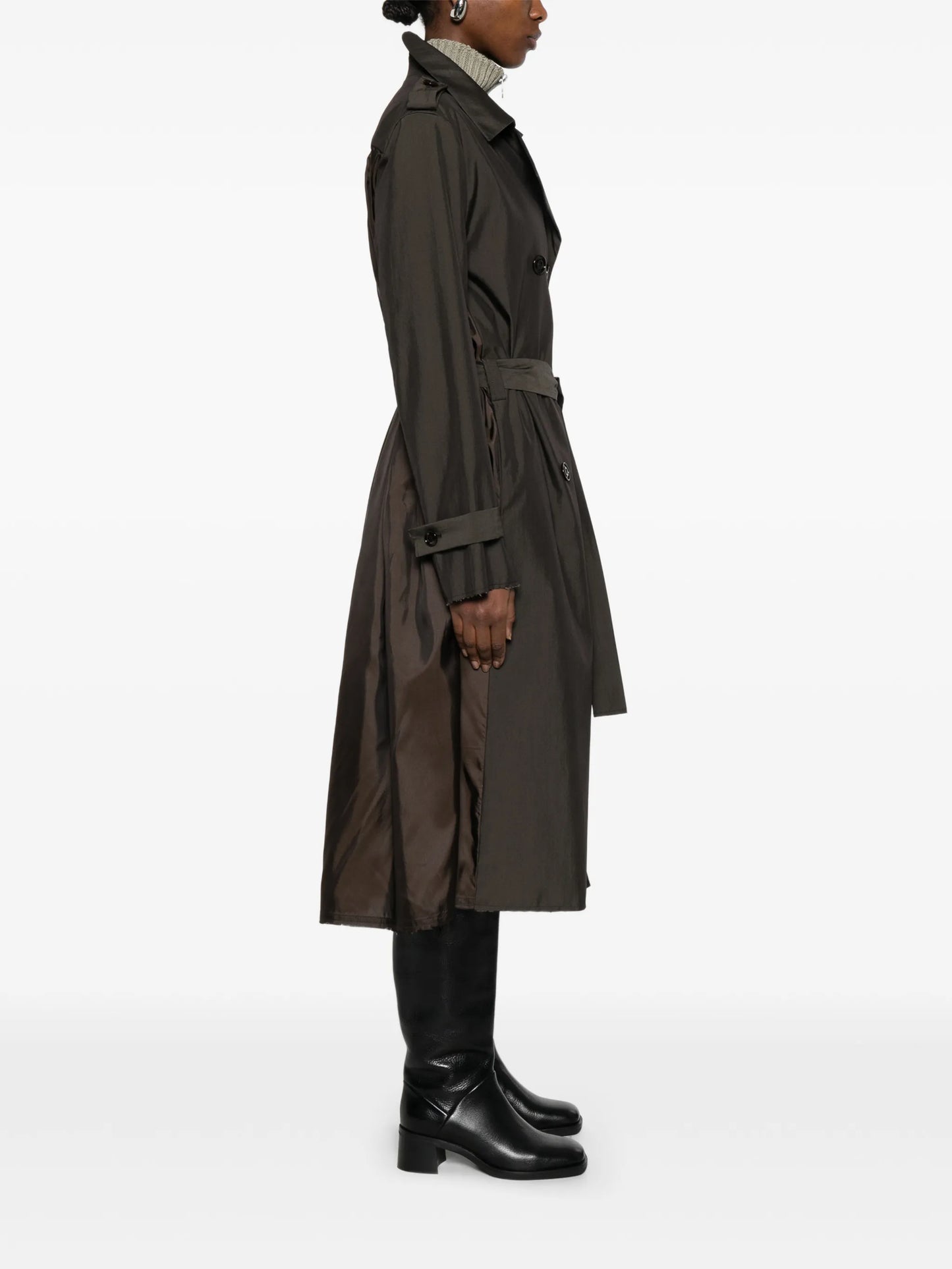 Origami belted trench coat