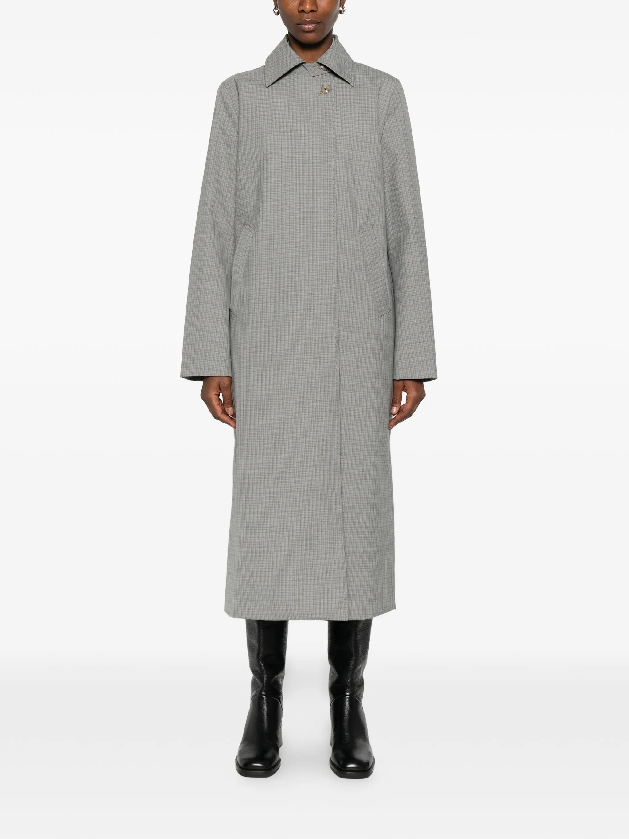 Capital single-breasted checked coat