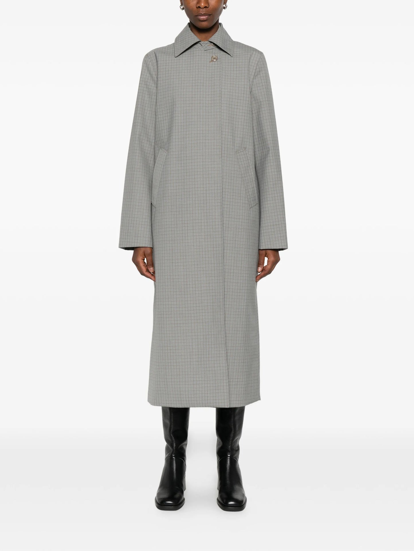 Capital single-breasted checked coat