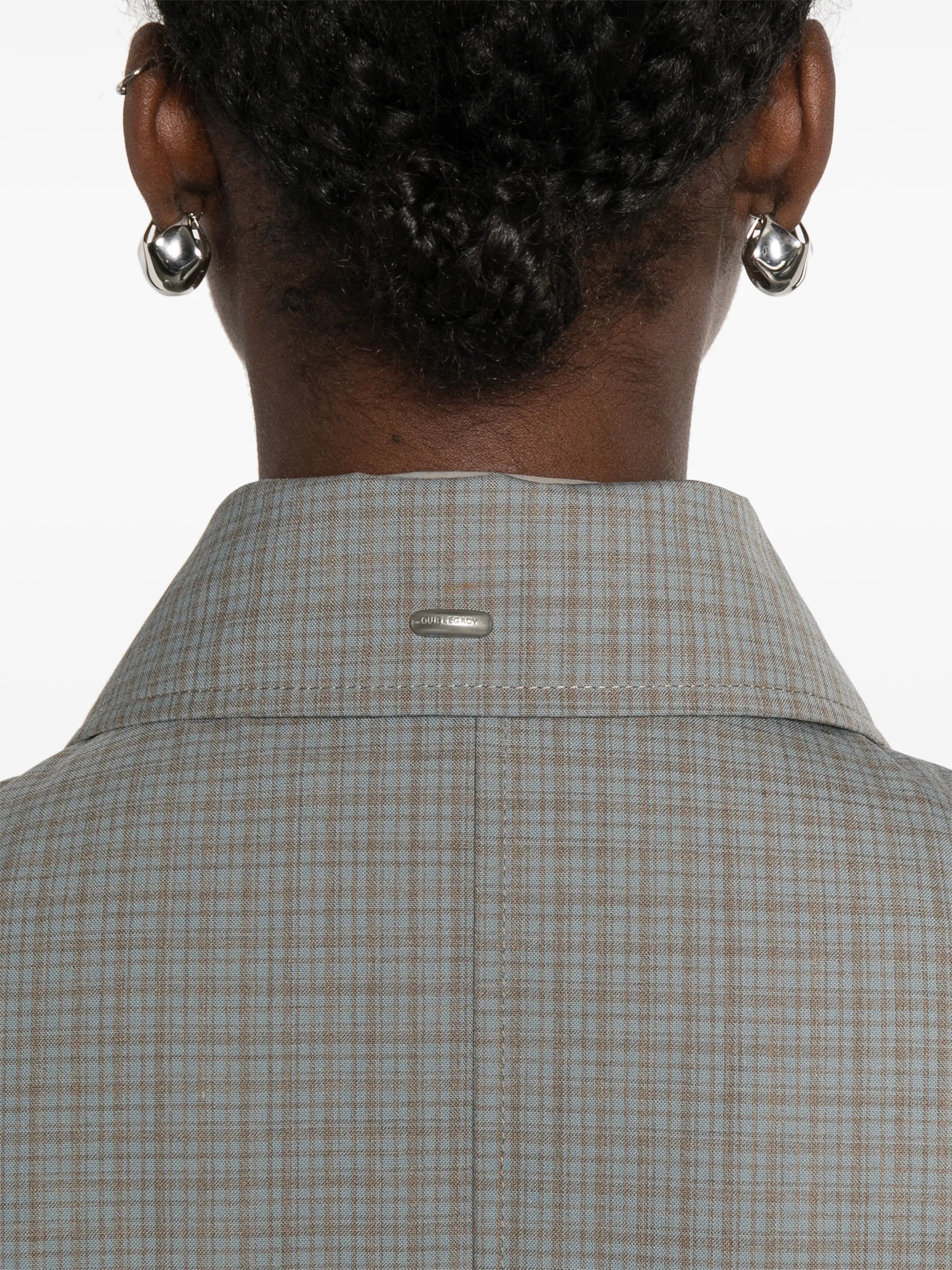 Capital single-breasted checked coat