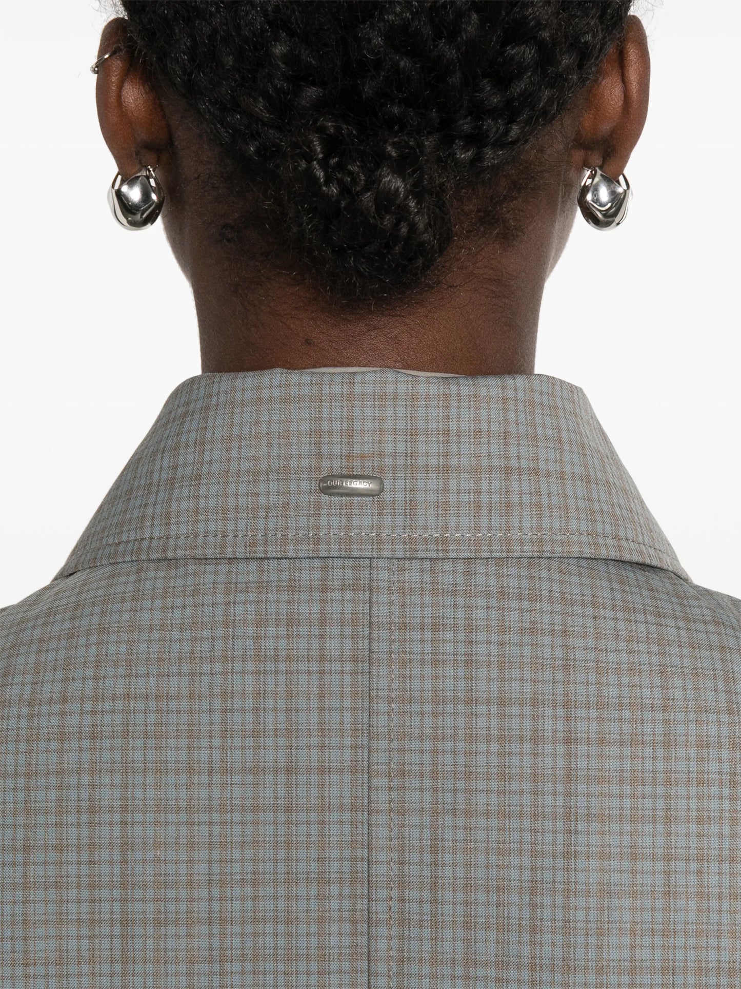 Capital single-breasted checked coat
