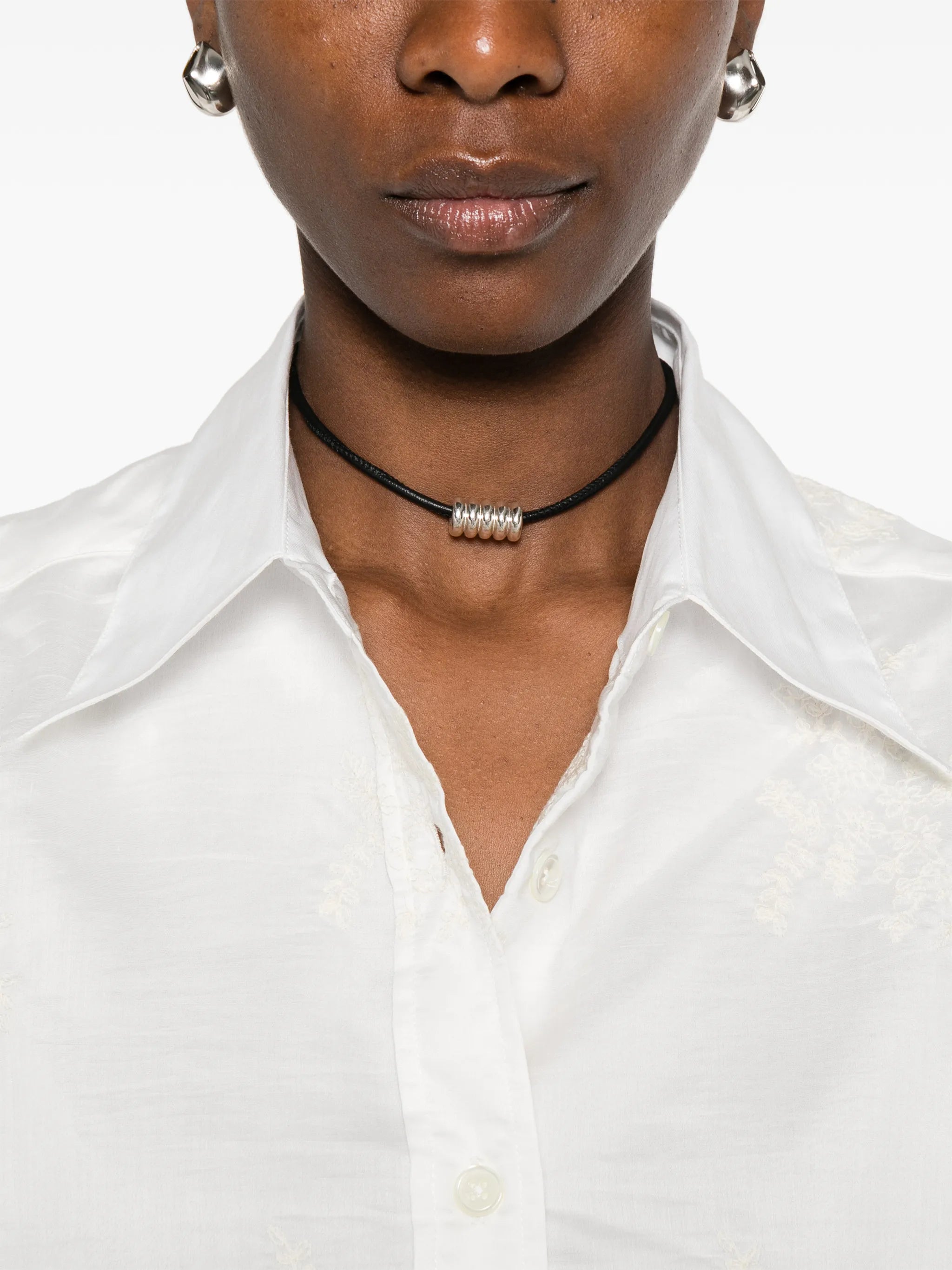 lace-trim shirt