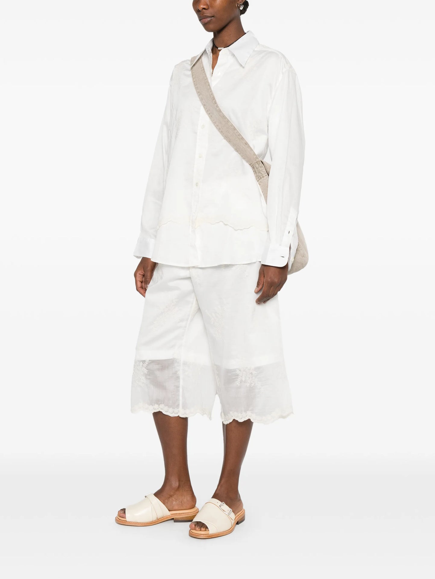 lace-trim shirt